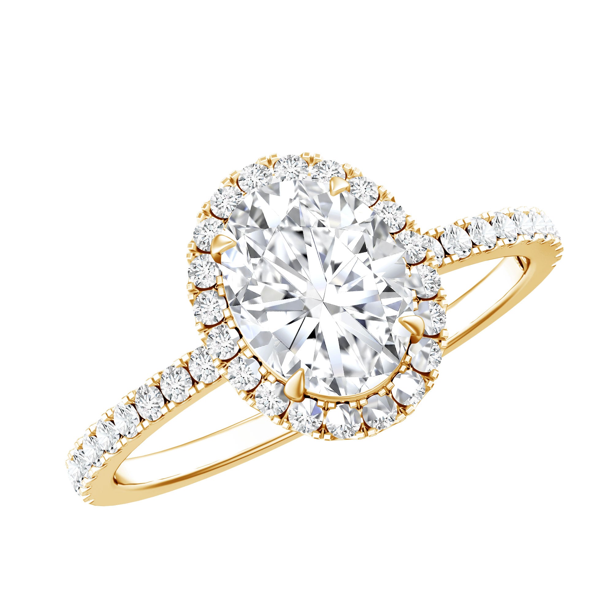 Brilliant Cut Moissanite Oblong Engagement Ring With Certificate D-VS1 - Rosec Jewels