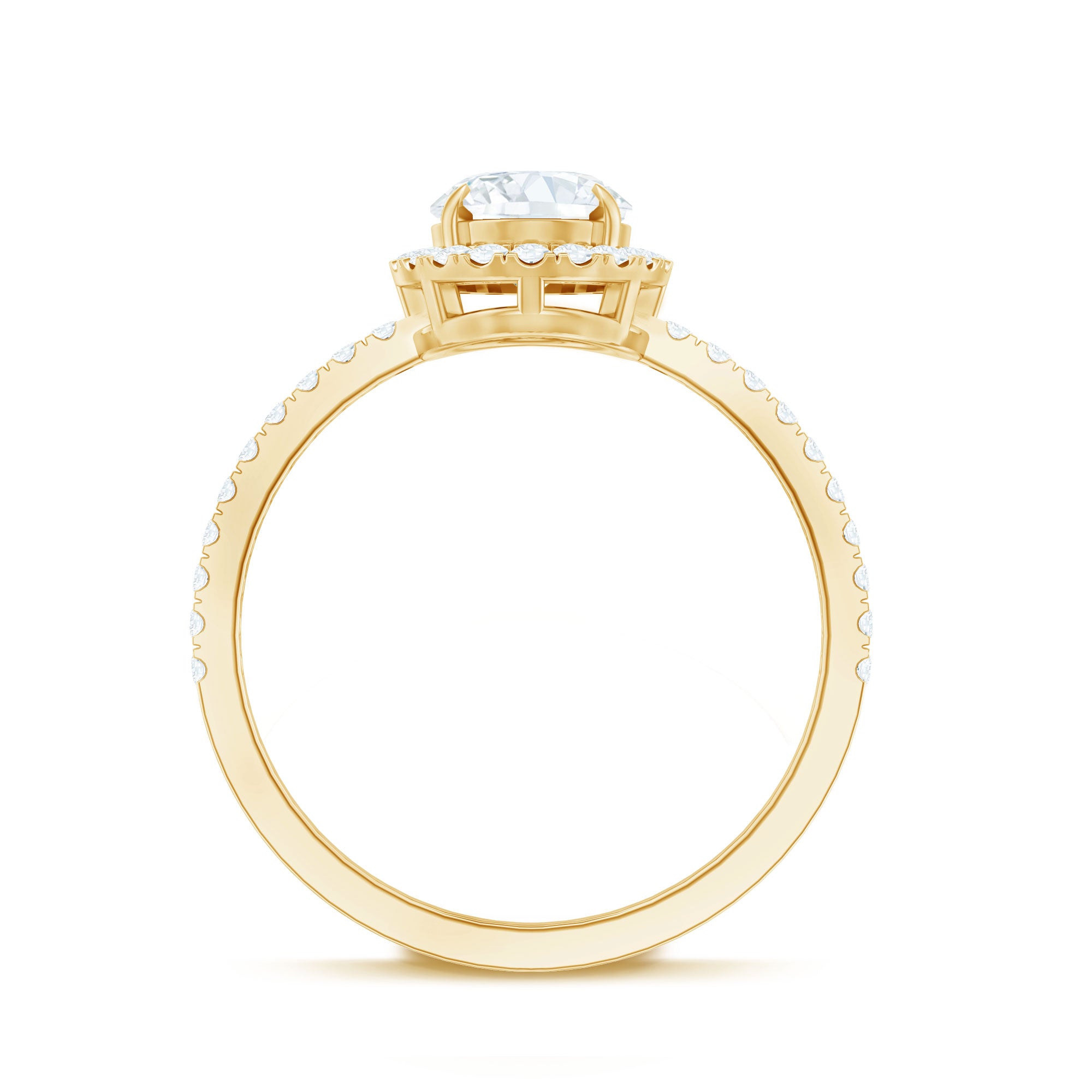 Brilliant Cut Moissanite Oblong Engagement Ring With Certificate D-VS1 - Rosec Jewels
