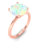 2 CT Round Cut Ethiopian opal Solitaire Engagement Ring in Peg Head Setting Ethiopian Opal - ( AAA ) - Quality - Rosec Jewels