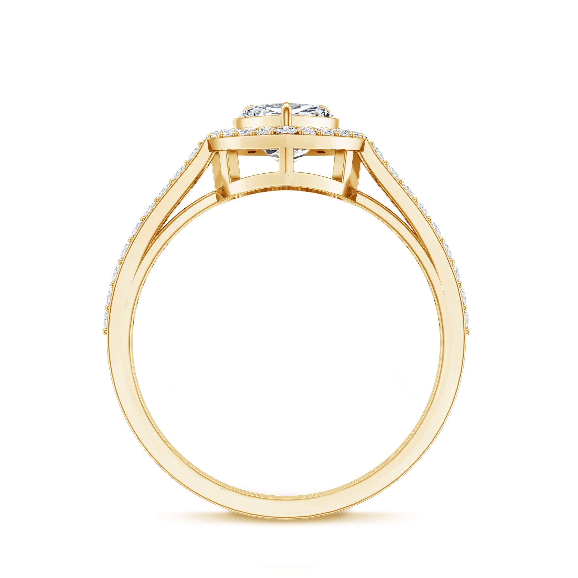 1.50 CT Heart Shape Cubic Zirconia Engagement Ring with Accent AAAA - Rosec Jewels