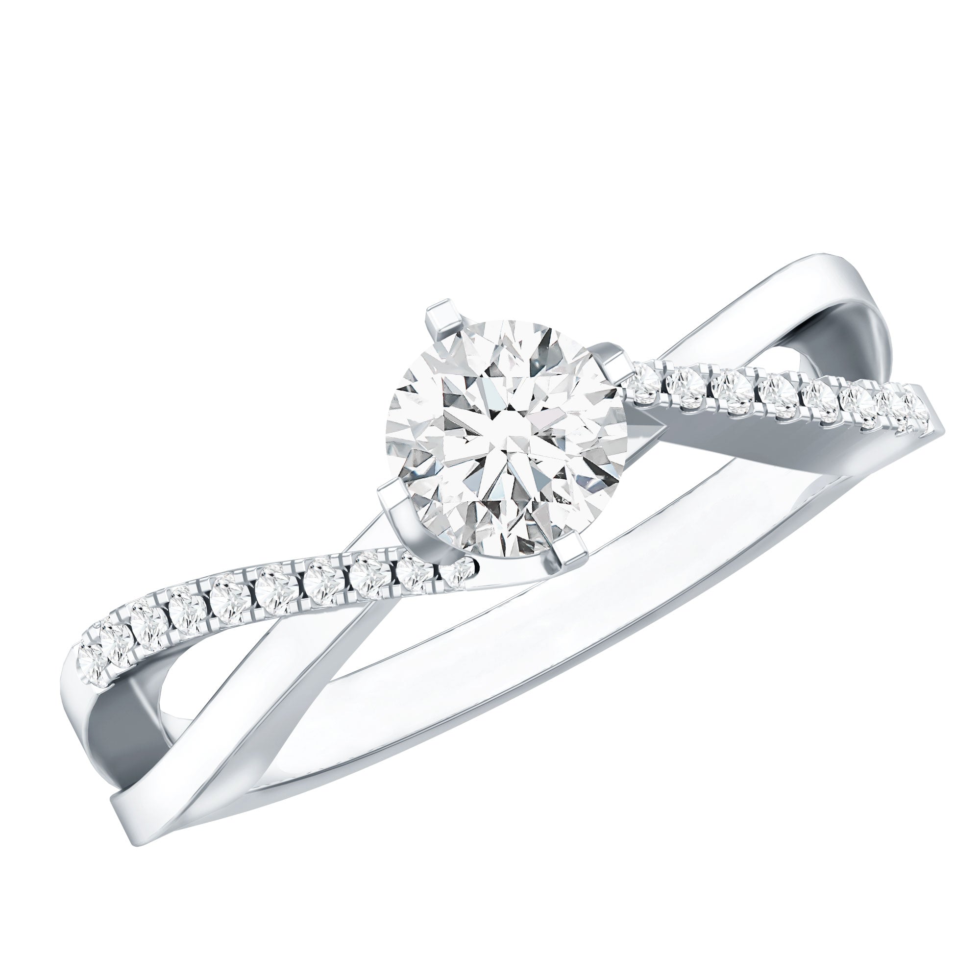 Round Cut Moissanite Infinity Engagement Ring for Her D-VS1 - Rosec Jewels