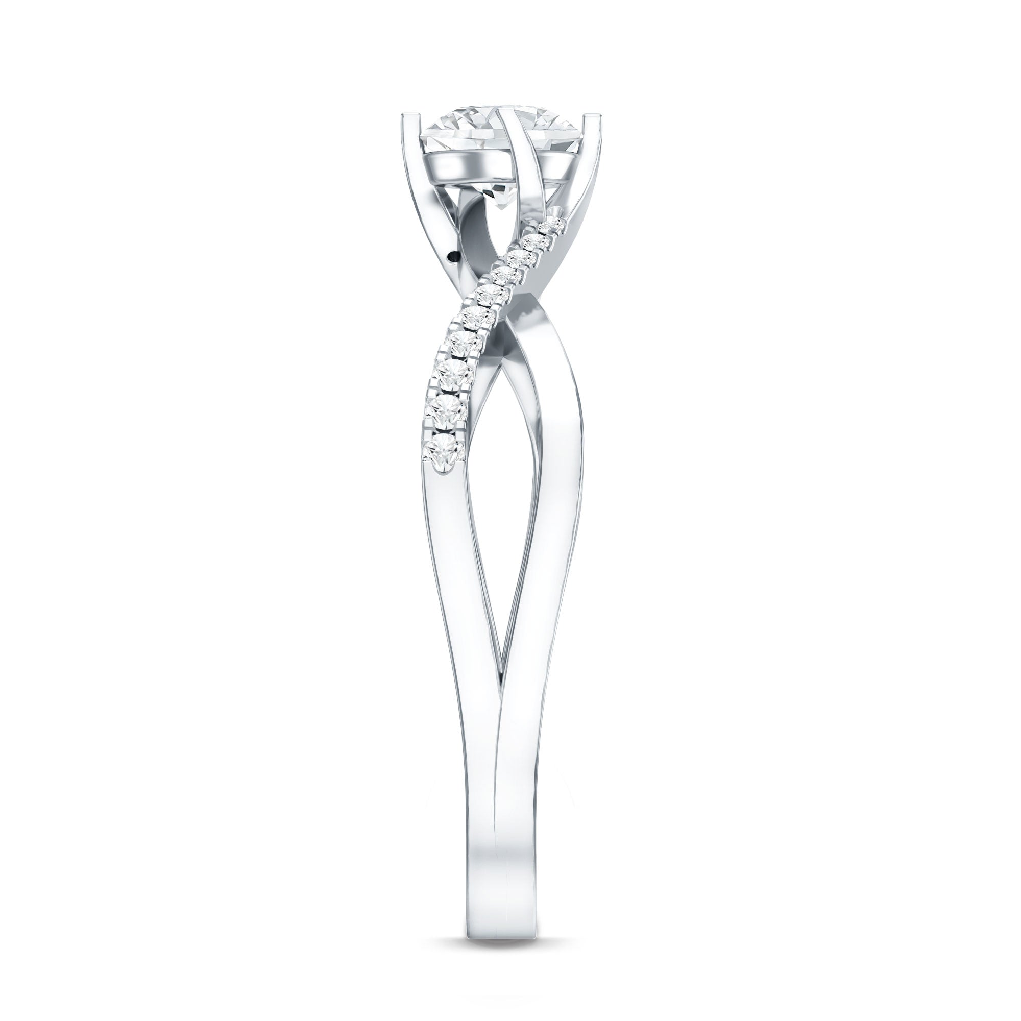 Round Cut Moissanite Infinity Engagement Ring for Her D-VS1 - Rosec Jewels