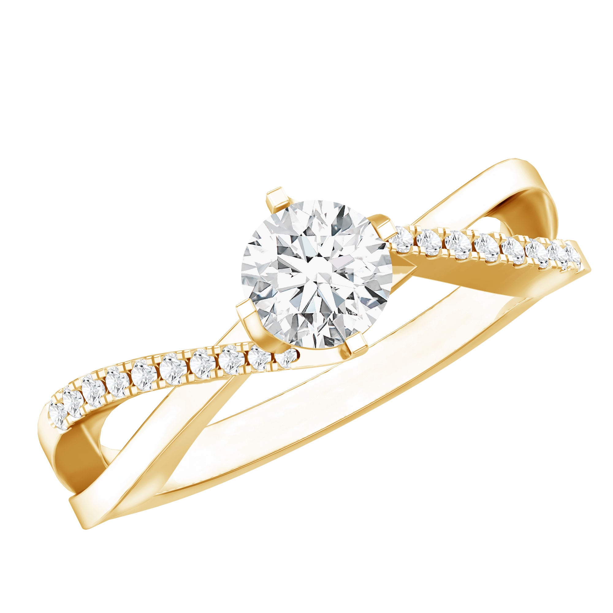Round Cut Moissanite Infinity Engagement Ring for Her D-VS1 - Rosec Jewels