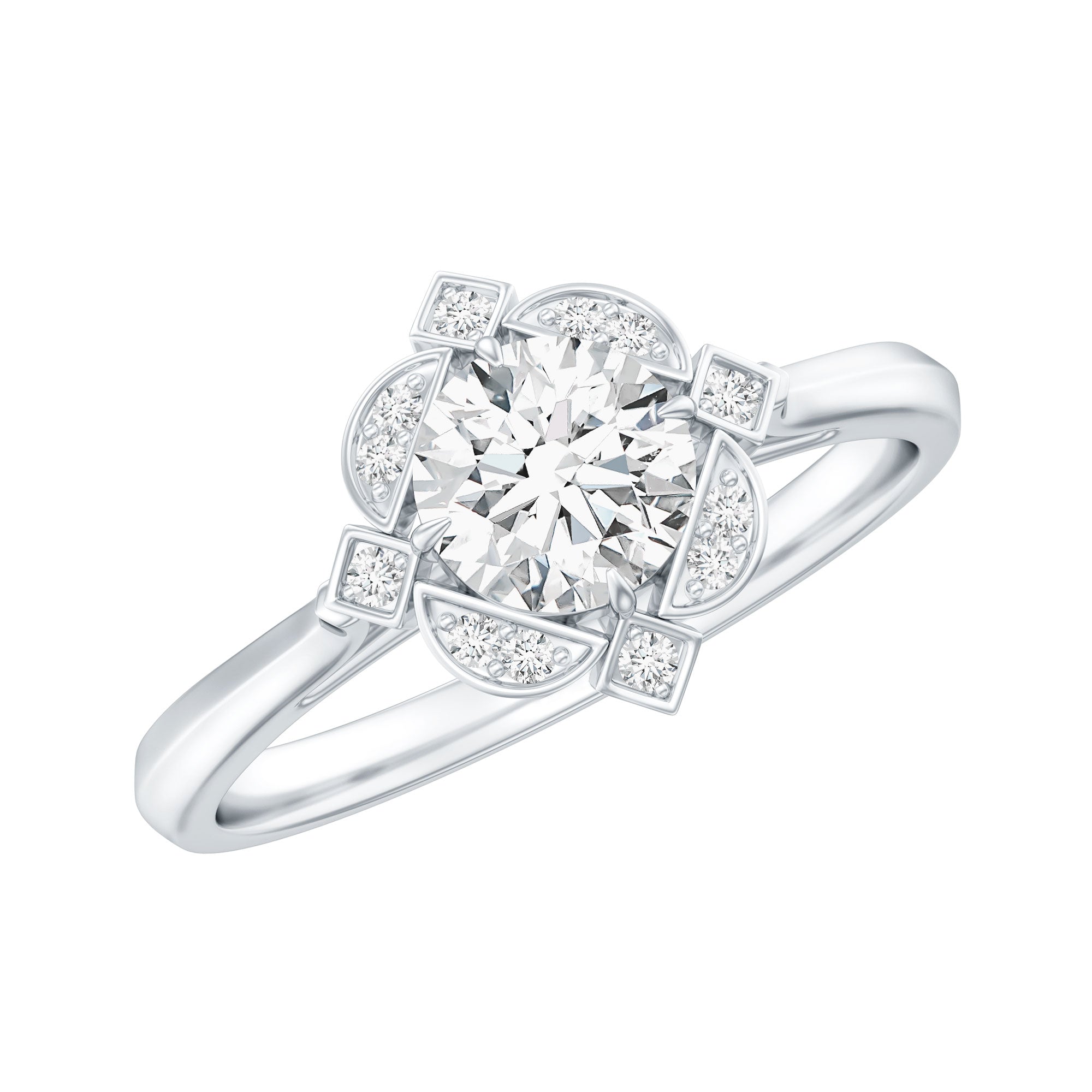 Vintage Looking Cubic Zirconia Engagement Ring for Her AAAA - Rosec Jewels