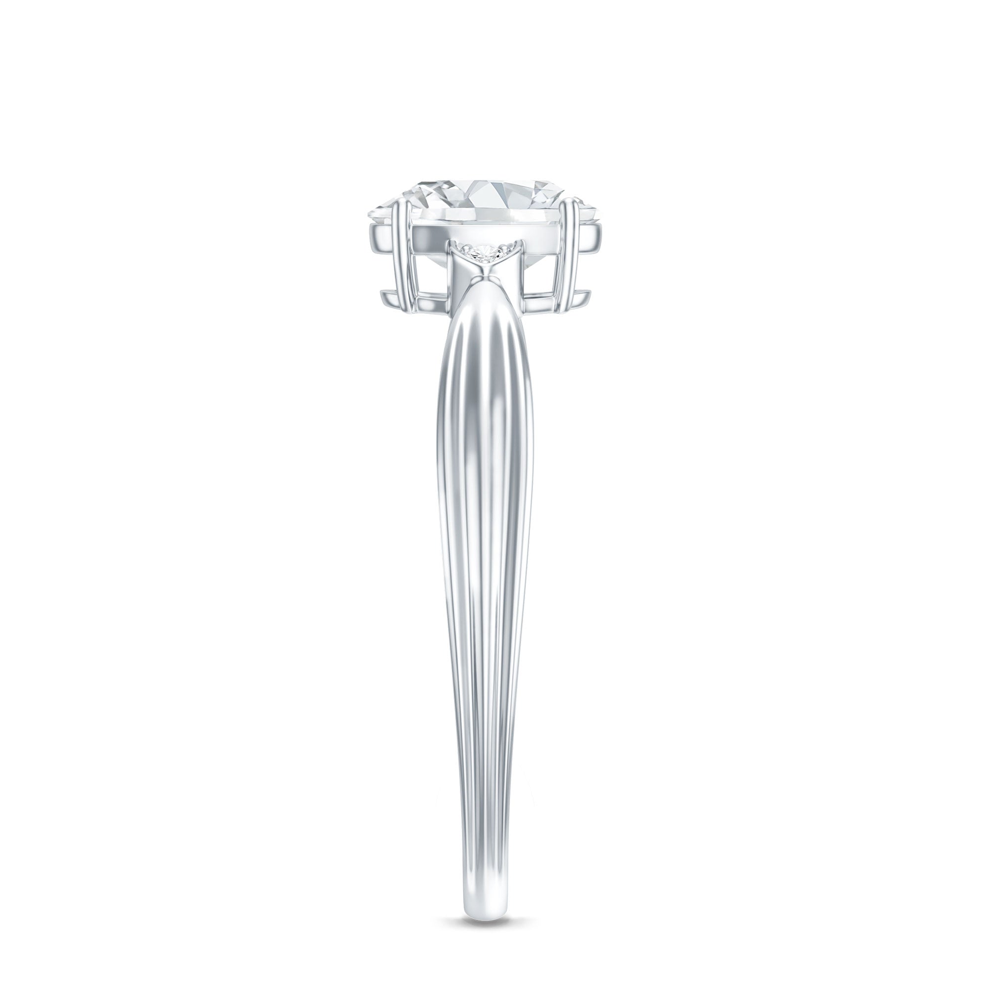 Oval Moissanite Solitaire Engagement Ring with Certificate D-VS1 - Rosec Jewels
