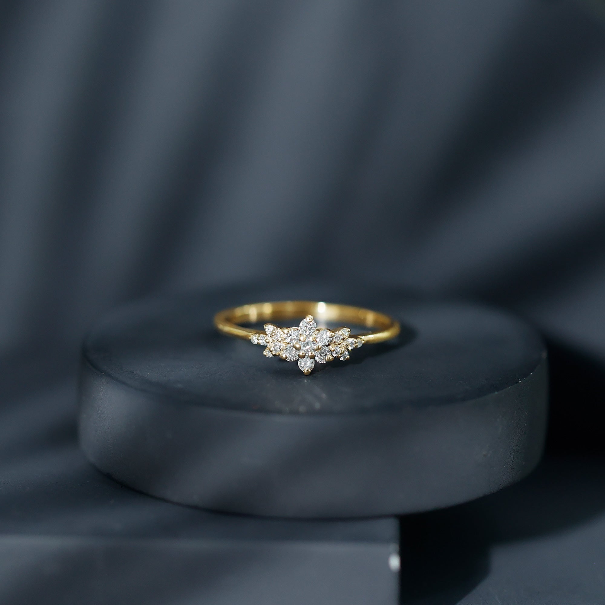 Rosec Jewels-Certified Moissanite Flower Cluster Ring for Women