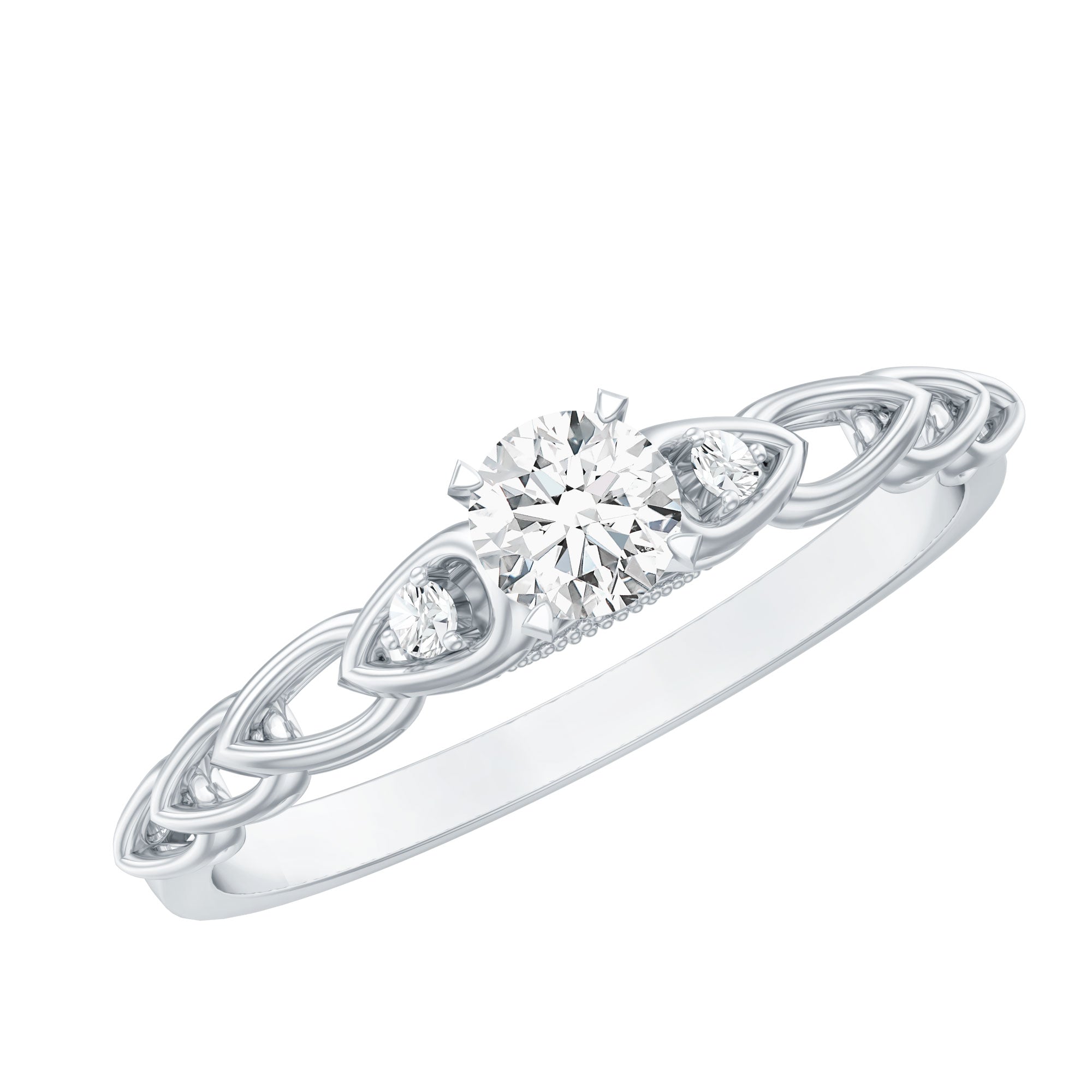 Rosec Jewels-Designer Moissanite Promise Ring for Her