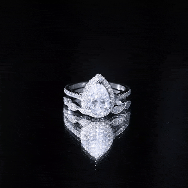 Sterling Silver 1.5 Carat Cubic Zirconia Engagement Ring with Enhancer AAAA 92.5 Sterling Silver 5 - Rosec Jewels