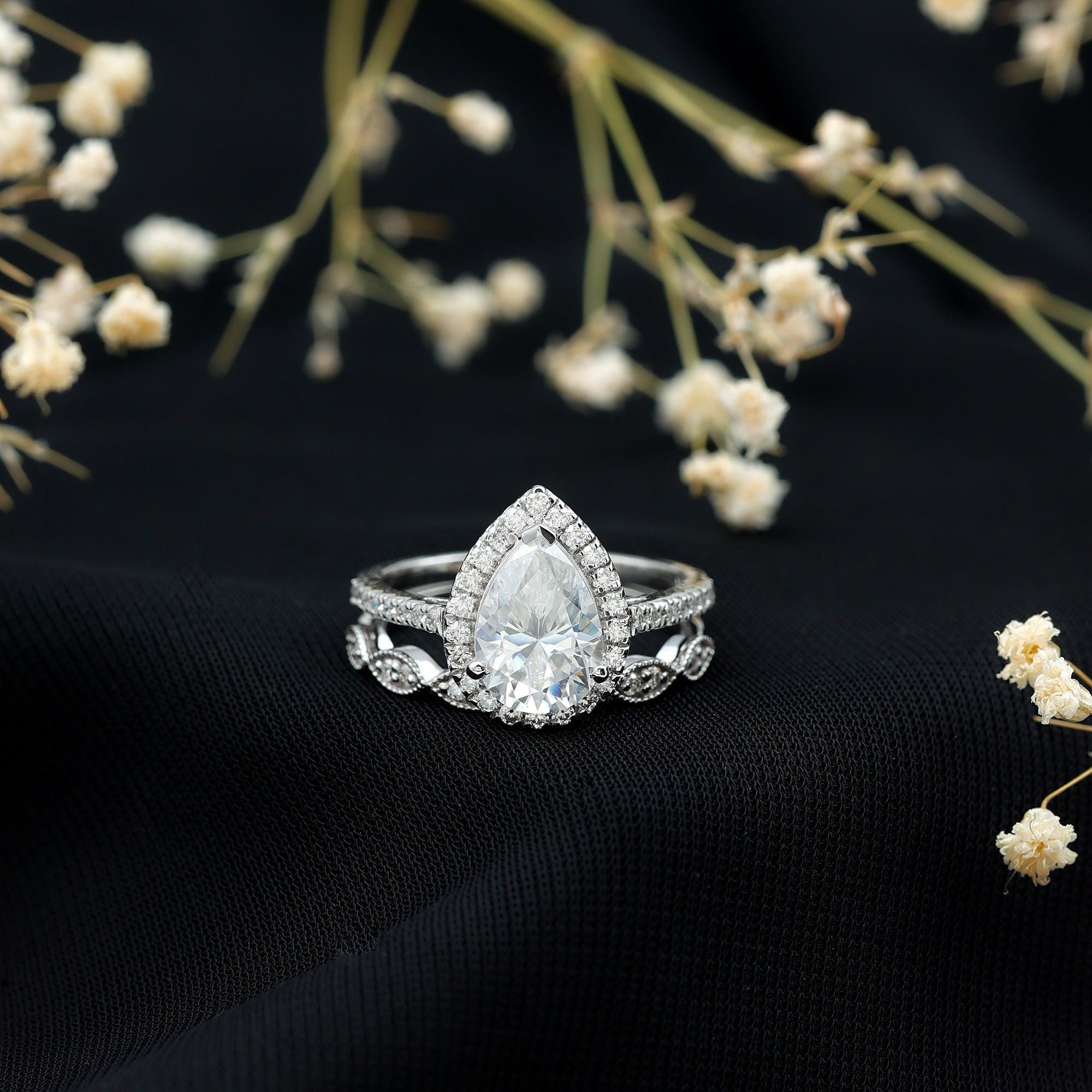 Sterling Silver 1.5 Carat Cubic Zirconia Engagement Ring with Enhancer AAAA 92.5 Sterling Silver 5 - Rosec Jewels