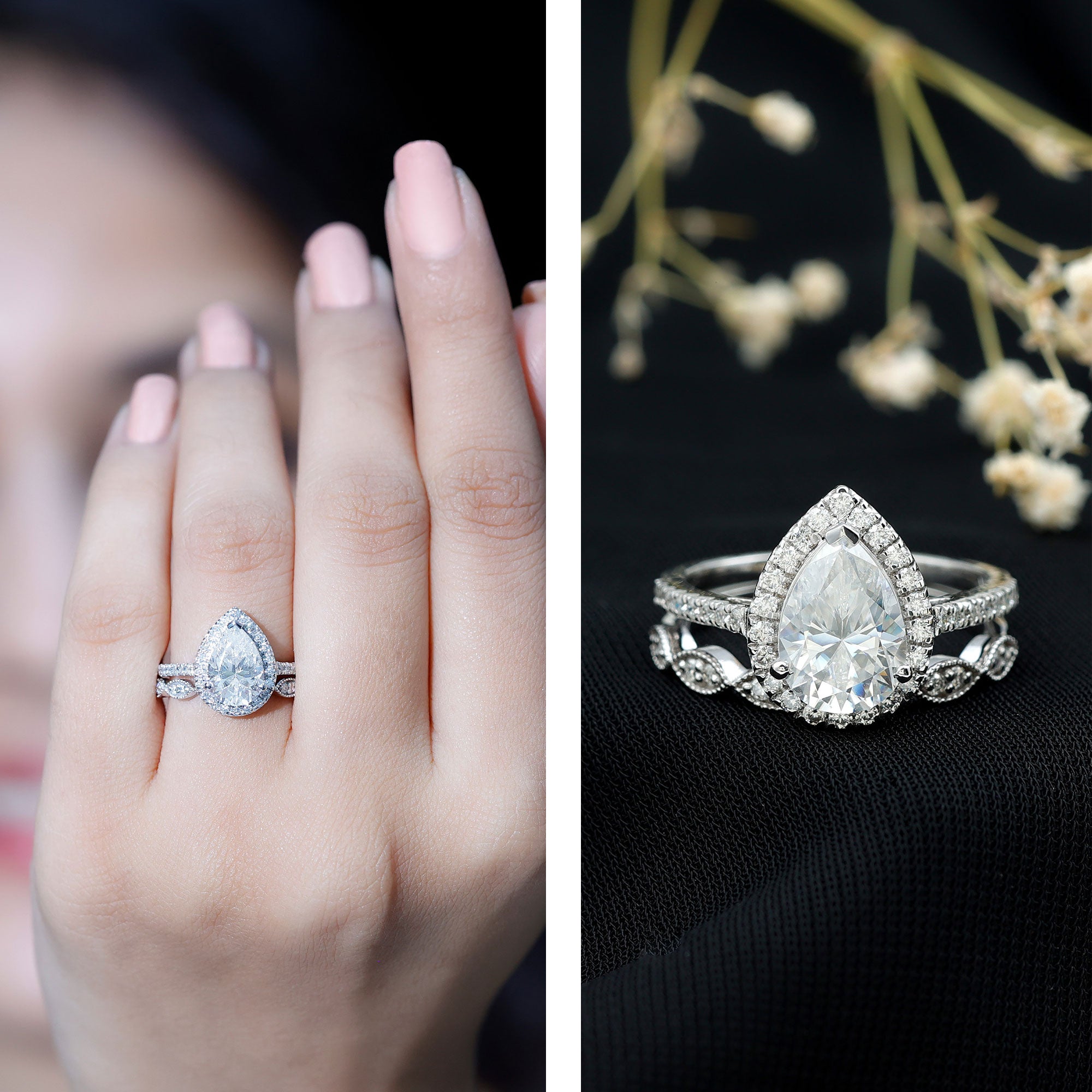 Sterling Silver 1.5 Carat Cubic Zirconia Engagement Ring with Enhancer AAAA 92.5 Sterling Silver 5 - Rosec Jewels