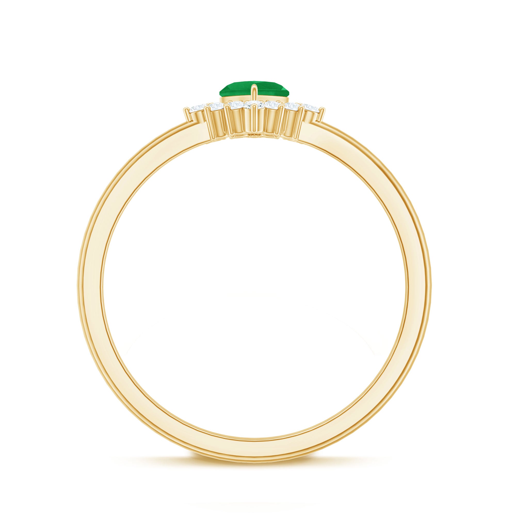 Rosec Jewels-Heart Shape Emerald and Diamond Promise Ring