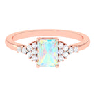 Octagon Cut Ethiopian Opal and Diamond Solitaire Engagement Ring Ethiopian Opal - ( AAA ) - Quality - Rosec Jewels