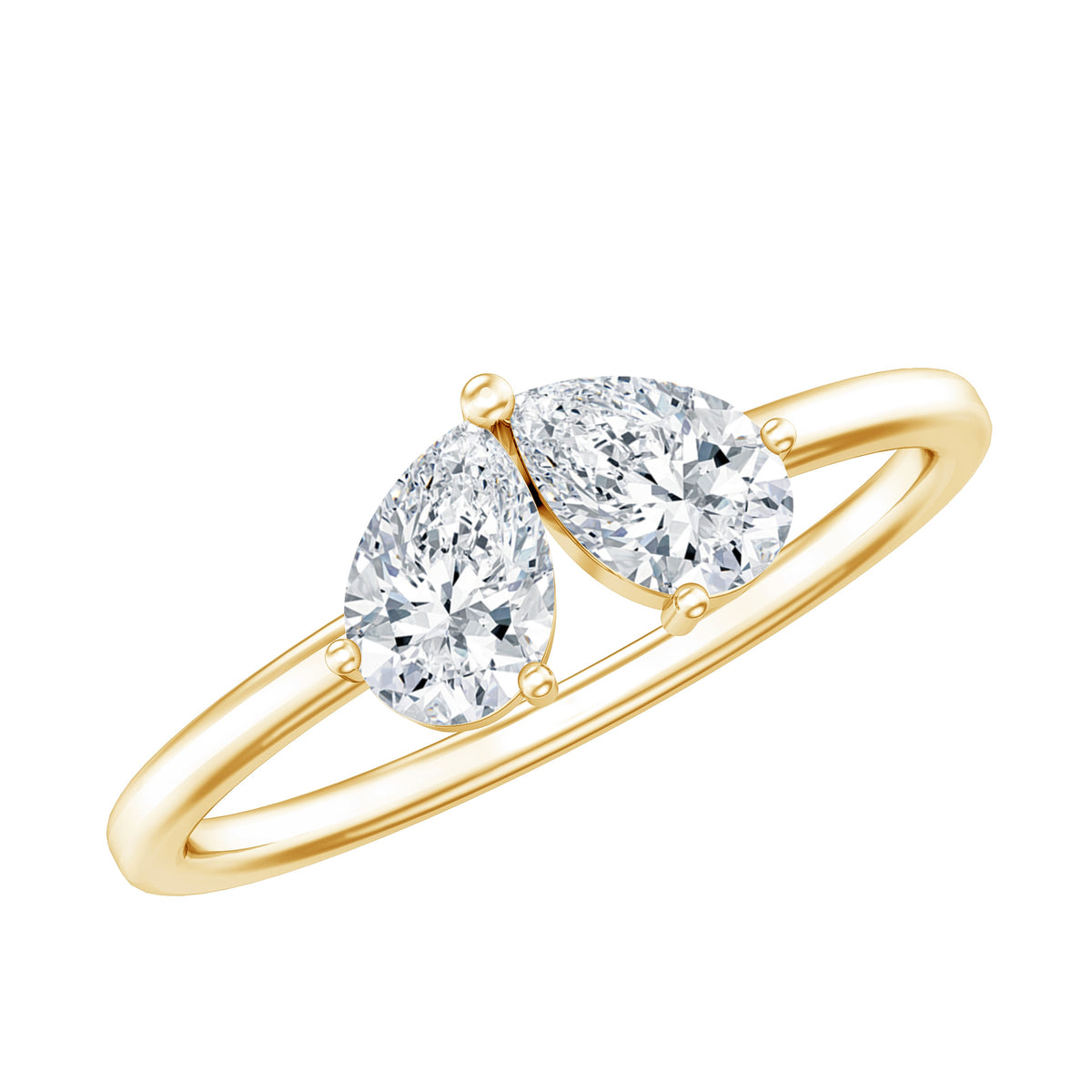 Moissanite Two Stone Promise Engagement Ring D-VS1 - Rosec Jewels