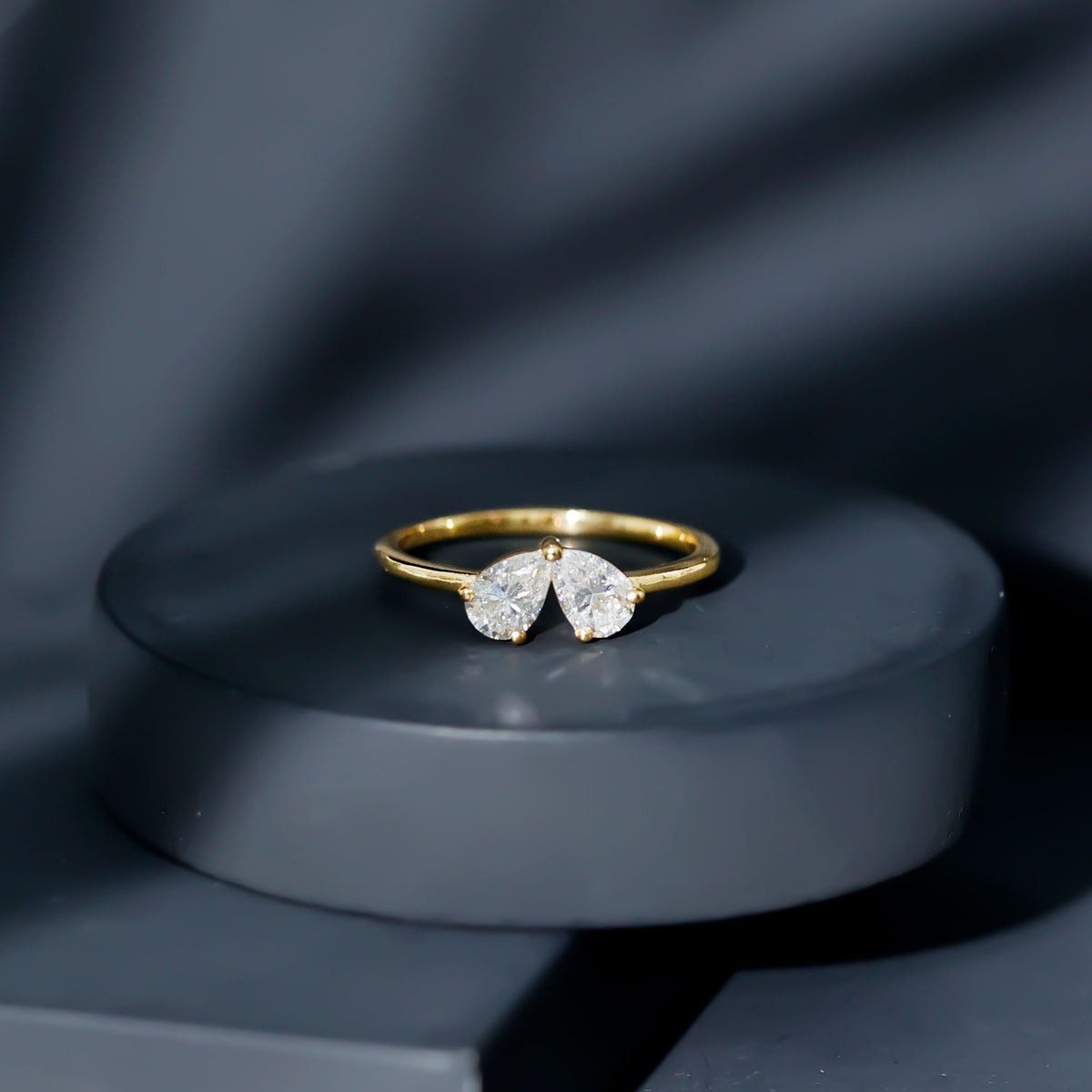 Moissanite Two Stone Promise Engagement Ring D-VS1 - Rosec Jewels