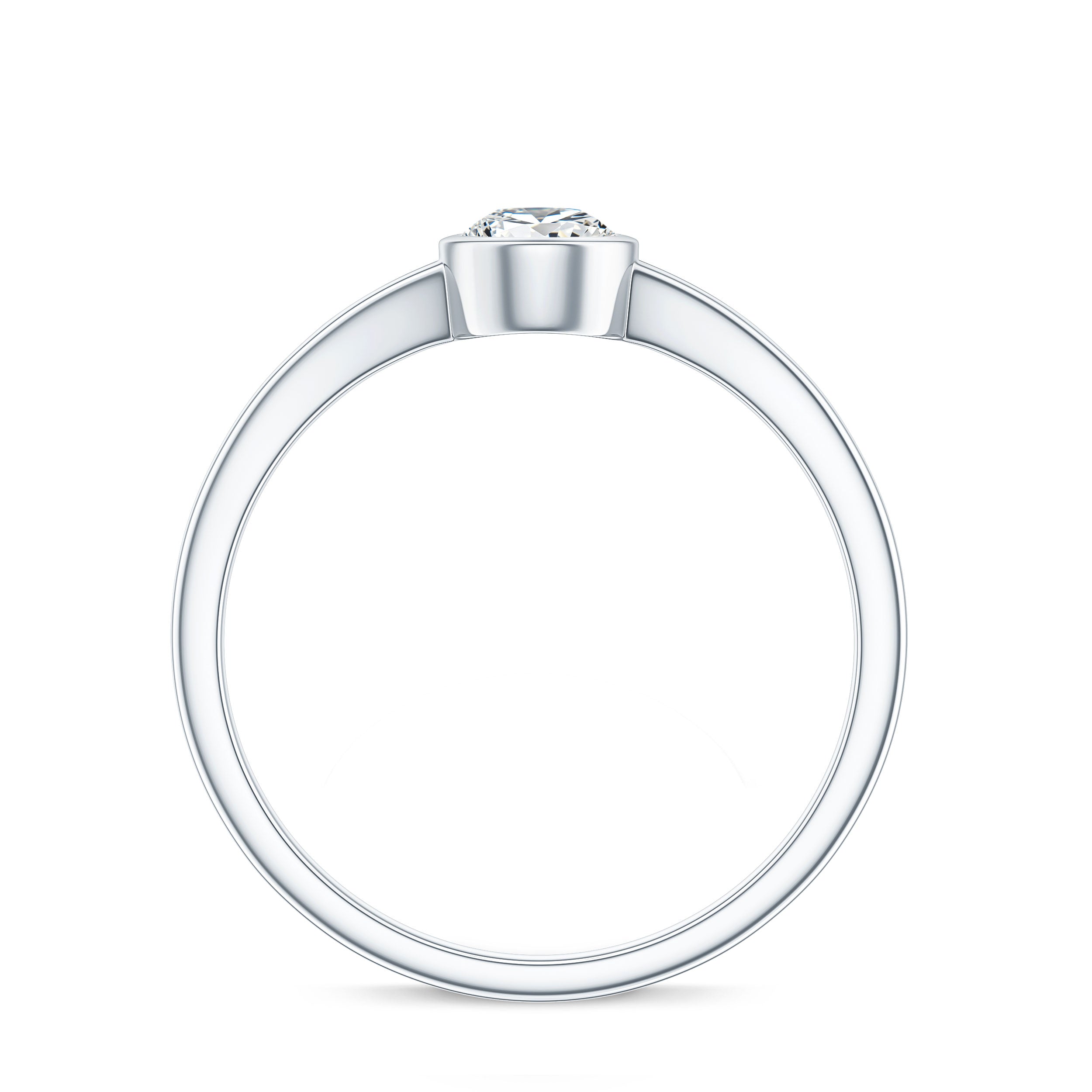 Pear Cut Lab Grown Diamond Solitaire Ring in Split Shank Lab - ( EF-VS ) - Rosec Jewels
