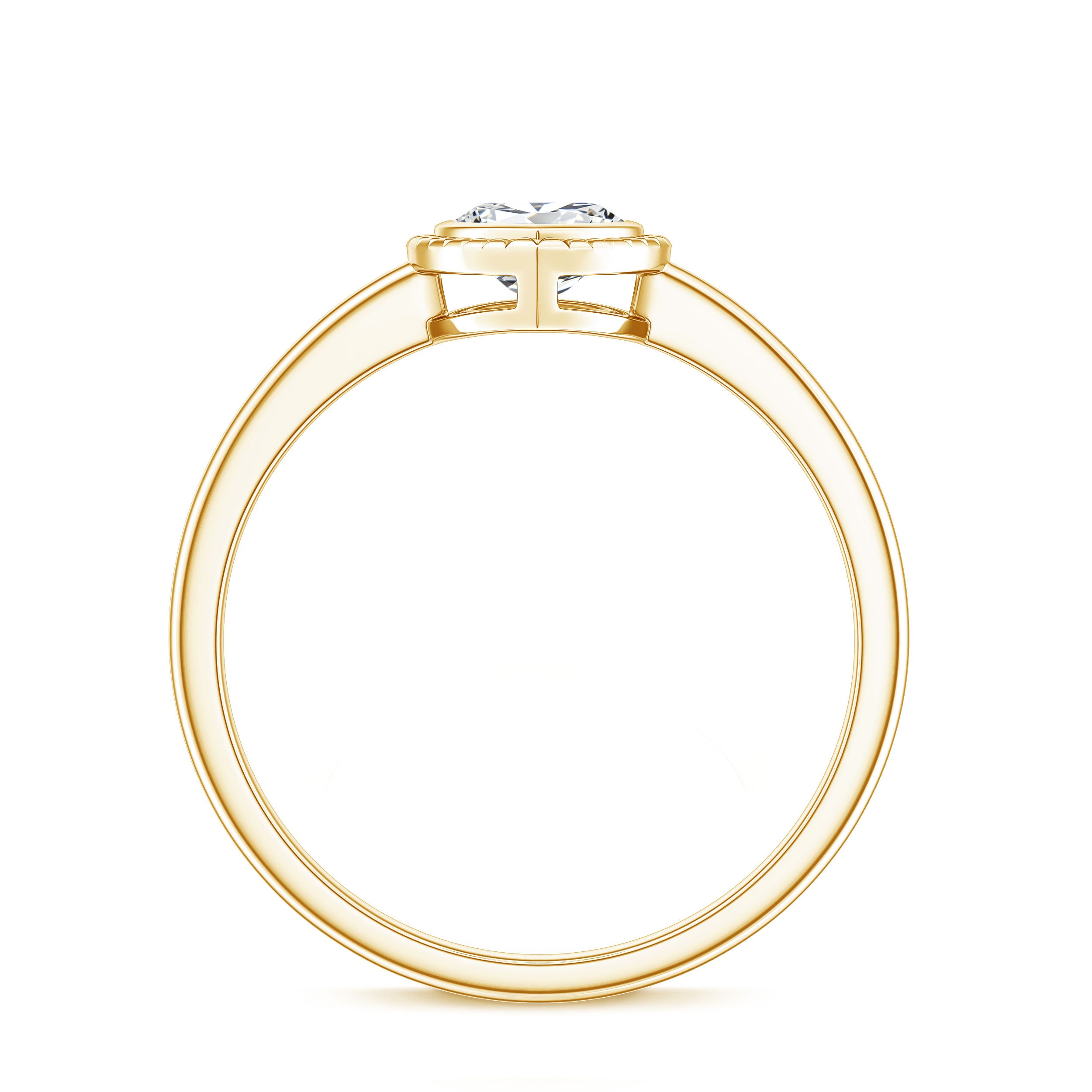 Lab Grown Diamond Heart Solitaire Ring with Engraved Details Lab - ( EF-VS ) - Rosec Jewels