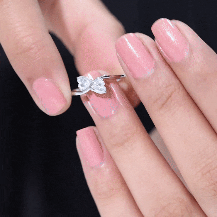 Heart Shape Lab Grown Diamond Toi Et Moi Promise Ring Lab - ( EF-VS ) - Rosec Jewels
