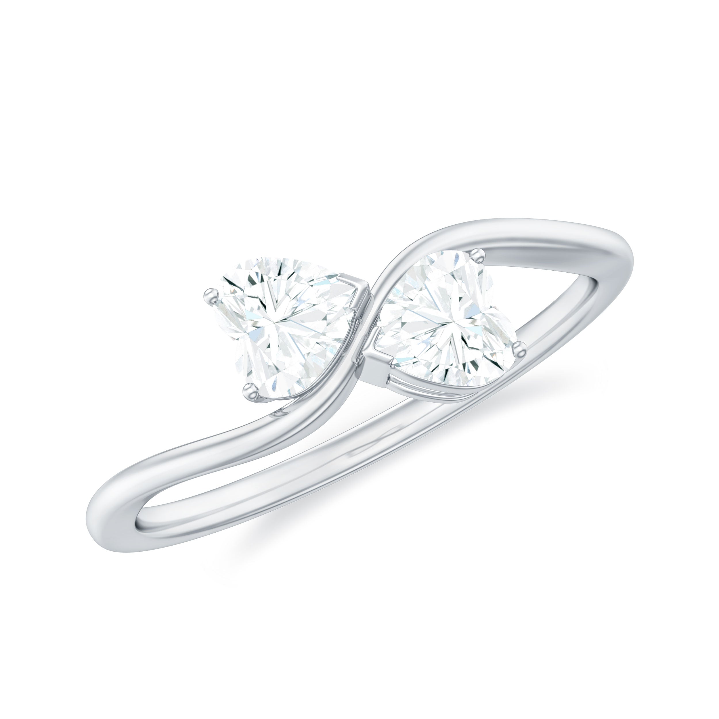 Heart Shape Lab Grown Diamond Toi Et Moi Promise Ring Lab - ( EF-VS ) - Rosec Jewels