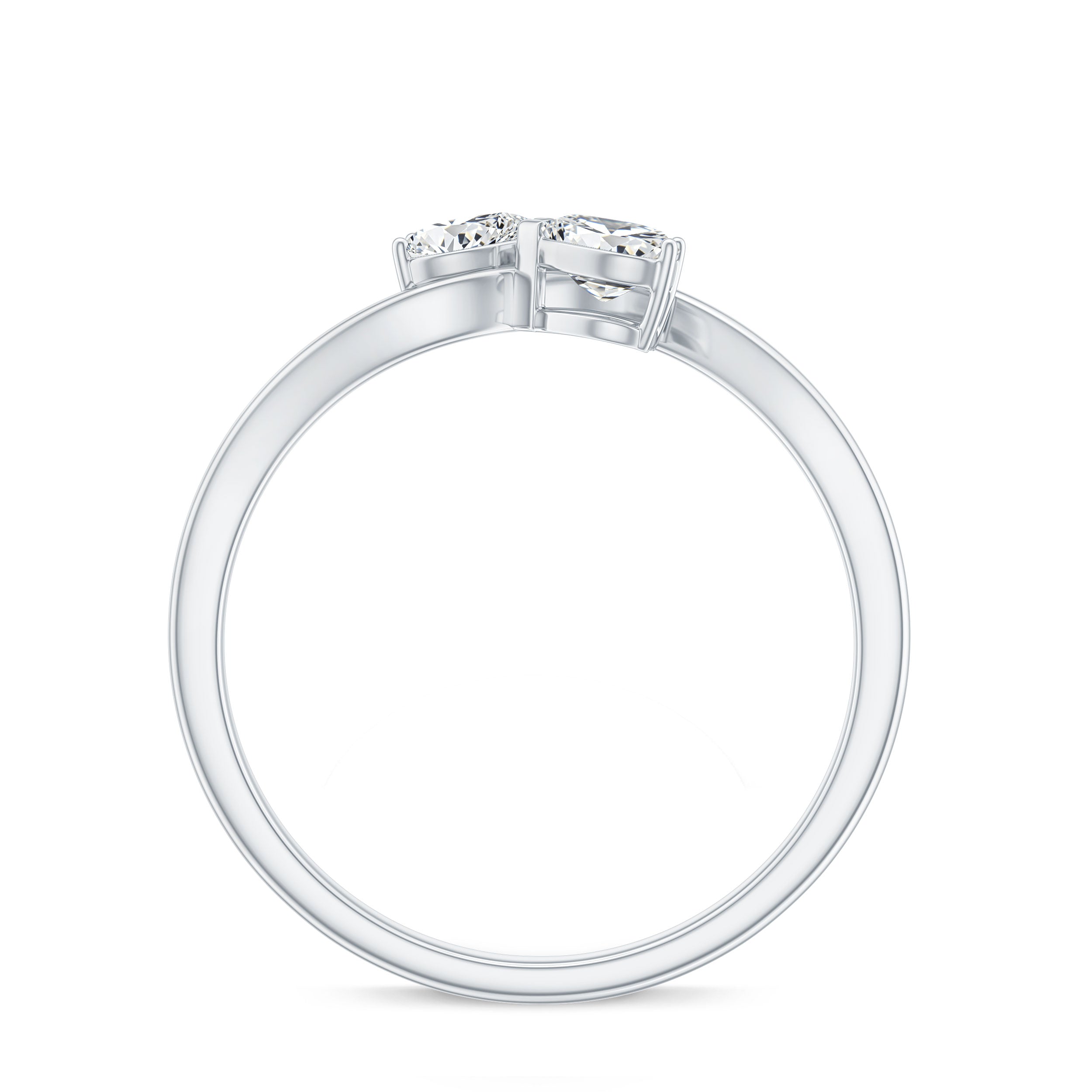 Heart Shape Lab Grown Diamond Toi Et Moi Promise Ring Lab - ( EF-VS ) - Rosec Jewels