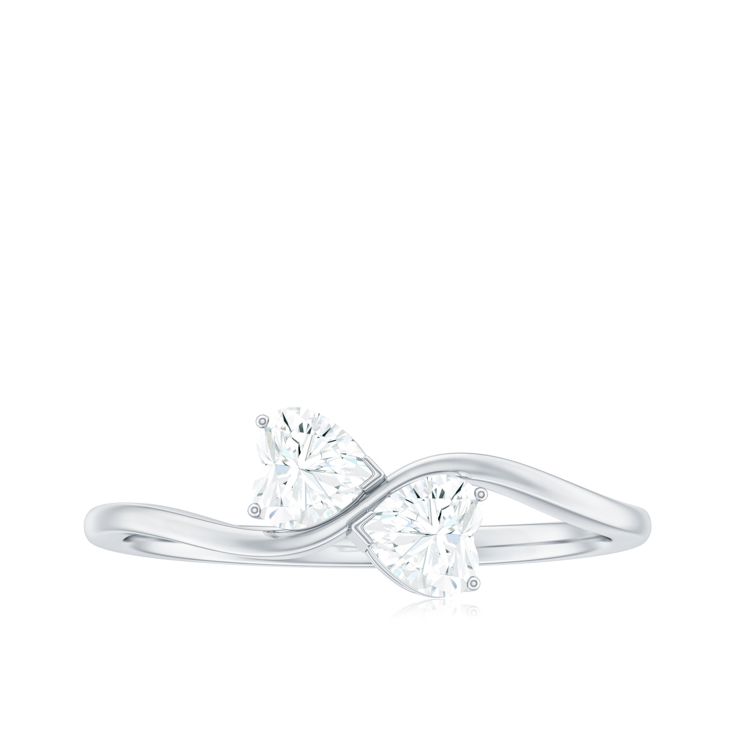 Heart Shape Lab Grown Diamond Toi Et Moi Promise Ring Lab - ( EF-VS ) - Rosec Jewels