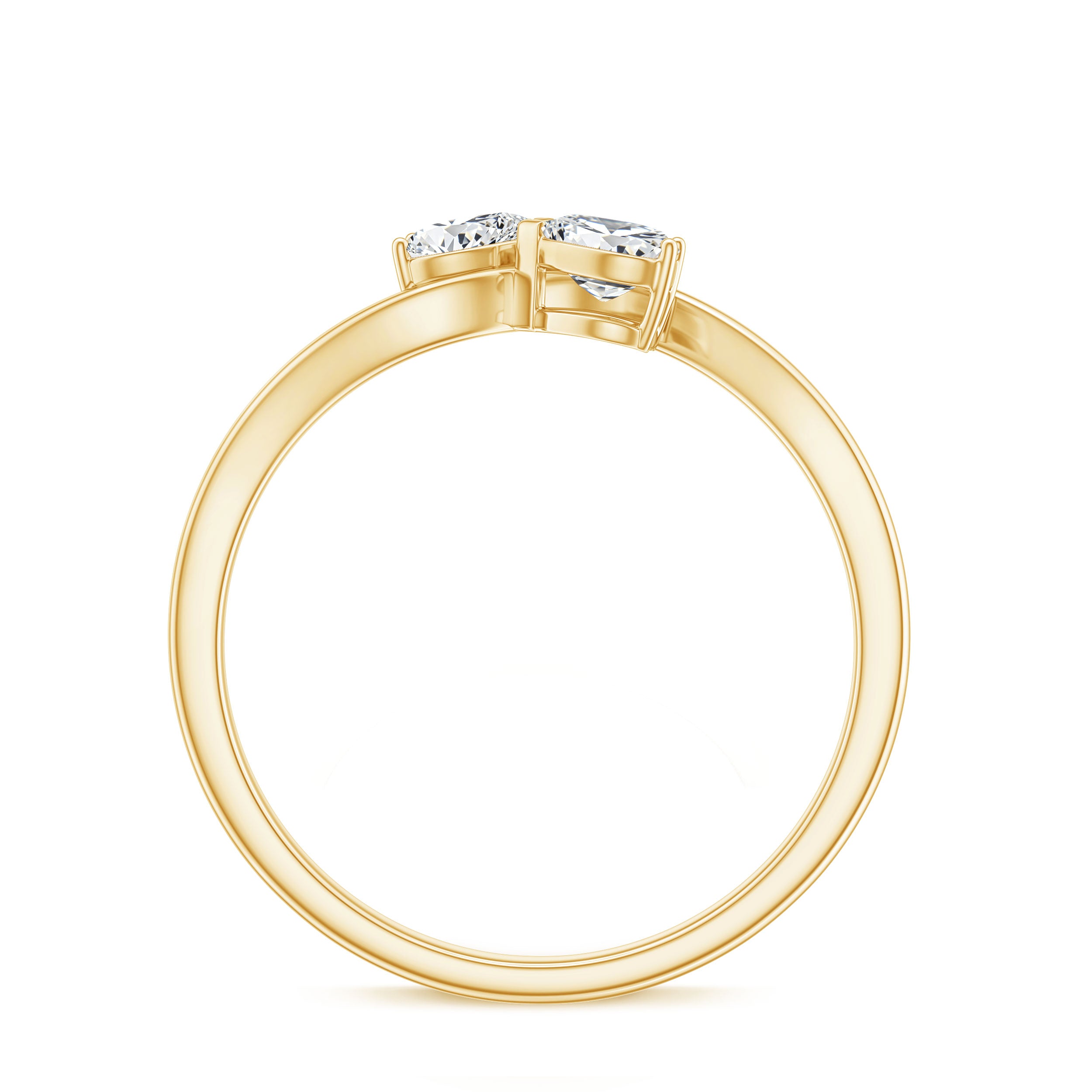 Heart Shape Lab Grown Diamond Toi Et Moi Promise Ring Lab - ( EF-VS ) - Rosec Jewels