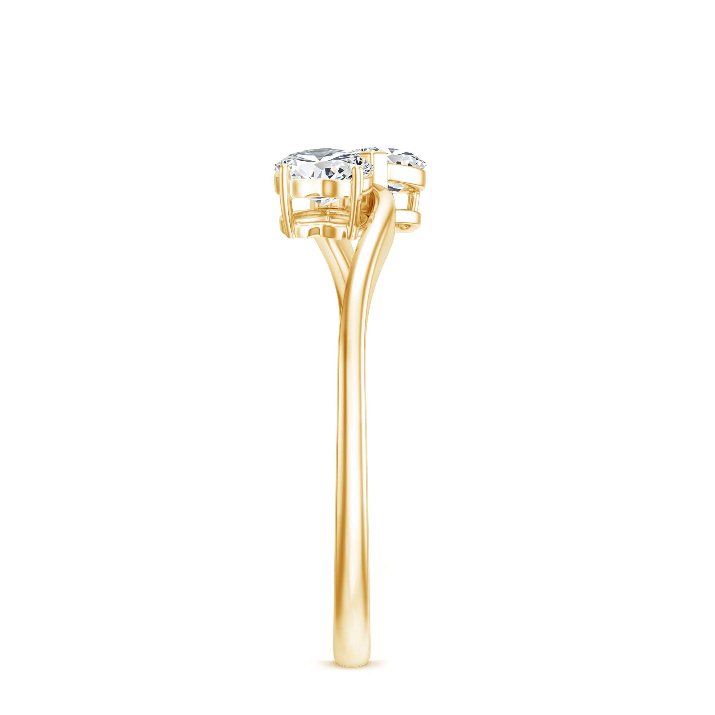 Heart Shape Lab Grown Diamond Toi Et Moi Promise Ring Lab - ( EF-VS ) - Rosec Jewels
