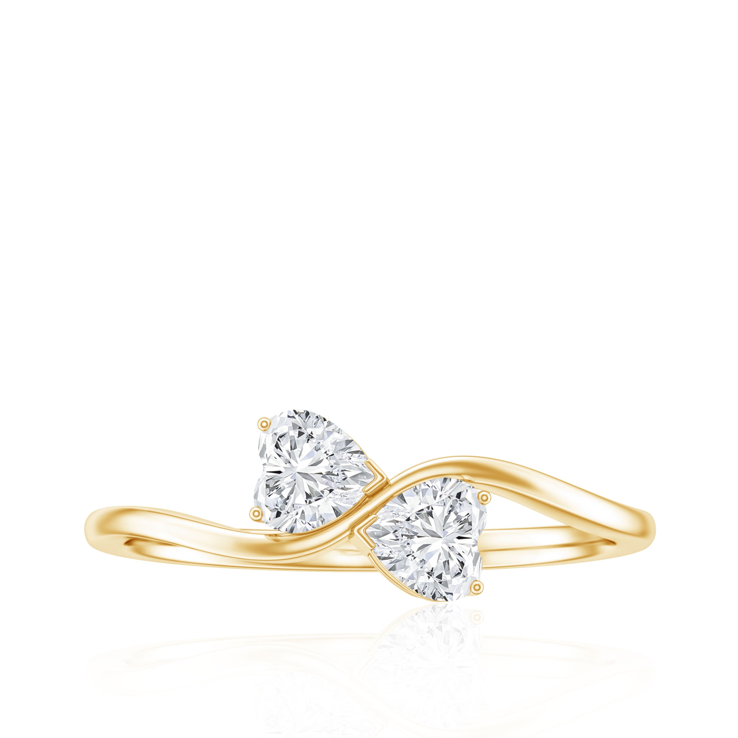 Heart Shape Lab Grown Diamond Toi Et Moi Promise Ring Lab - ( EF-VS ) - Rosec Jewels