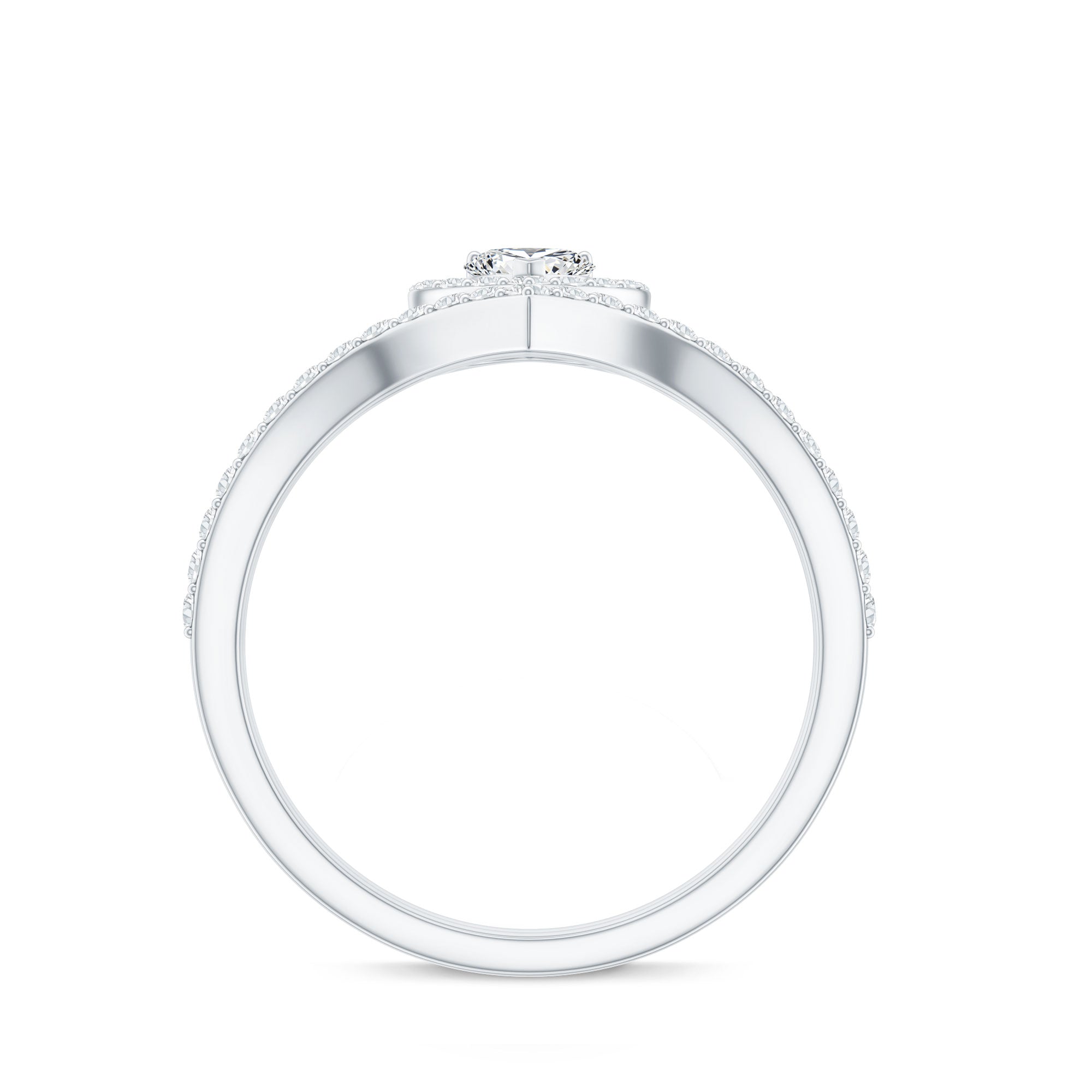 Heart Shape Lab Grown Diamond Bridal Ring Set Lab - ( EF-VS ) - Rosec Jewels