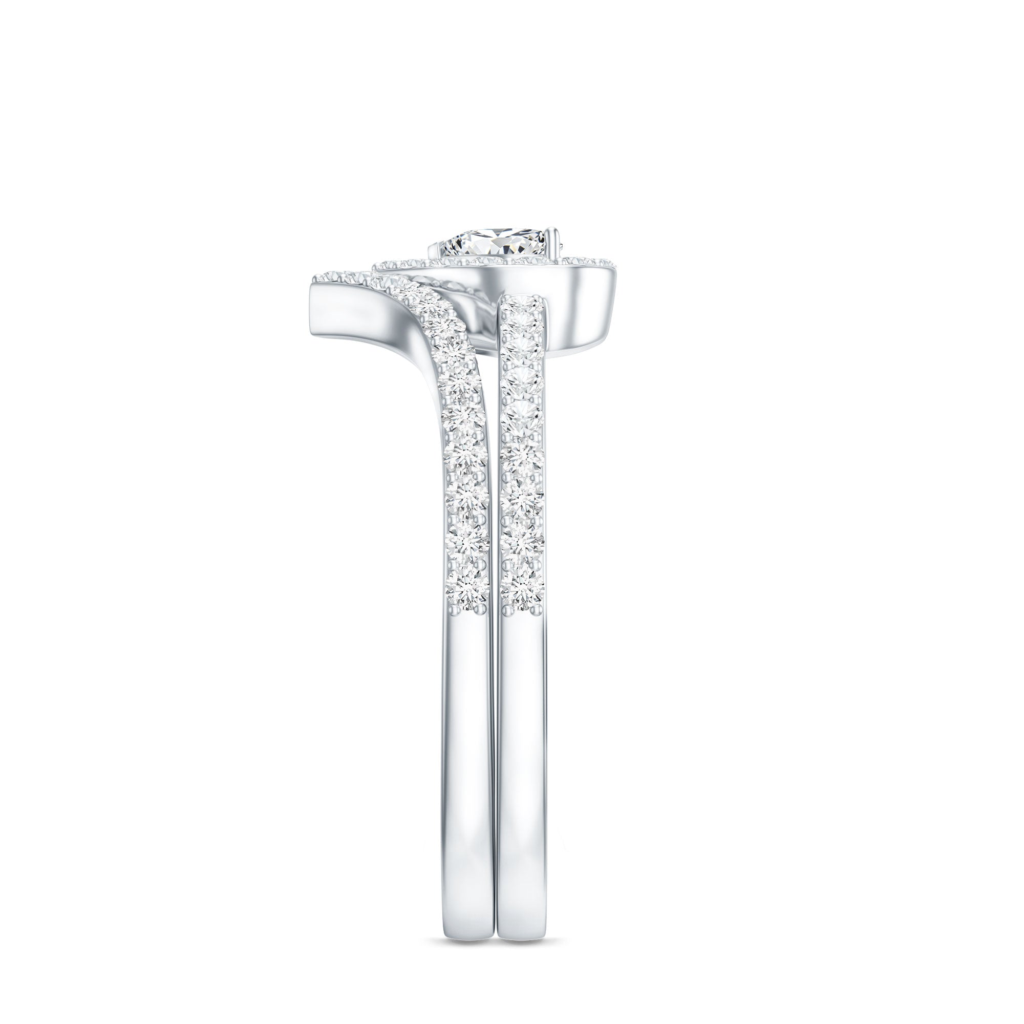 Heart Shape Lab Grown Diamond Bridal Ring Set Lab - ( EF-VS ) - Rosec Jewels