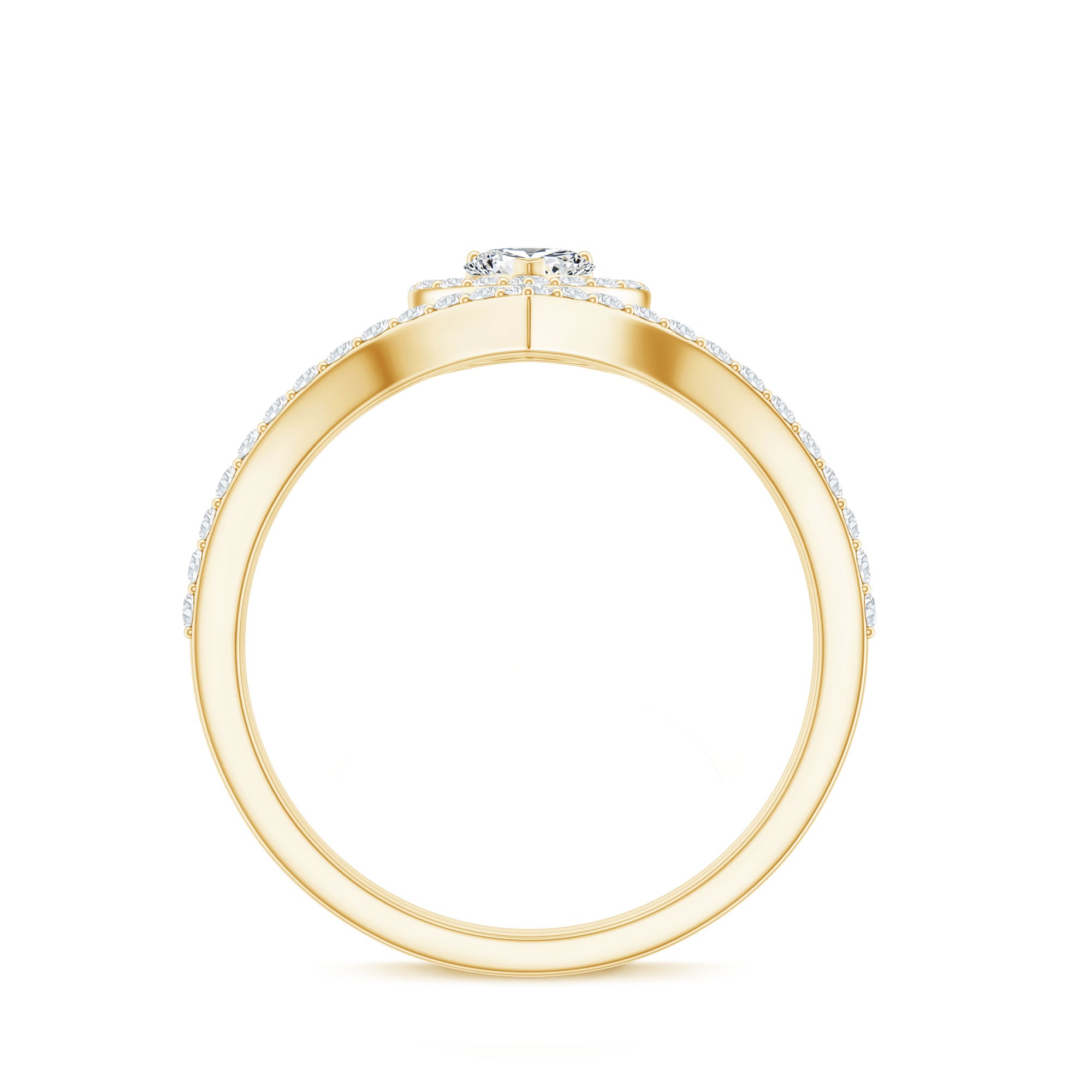 Heart Shape Lab Grown Diamond Bridal Ring Set Lab - ( EF-VS ) - Rosec Jewels