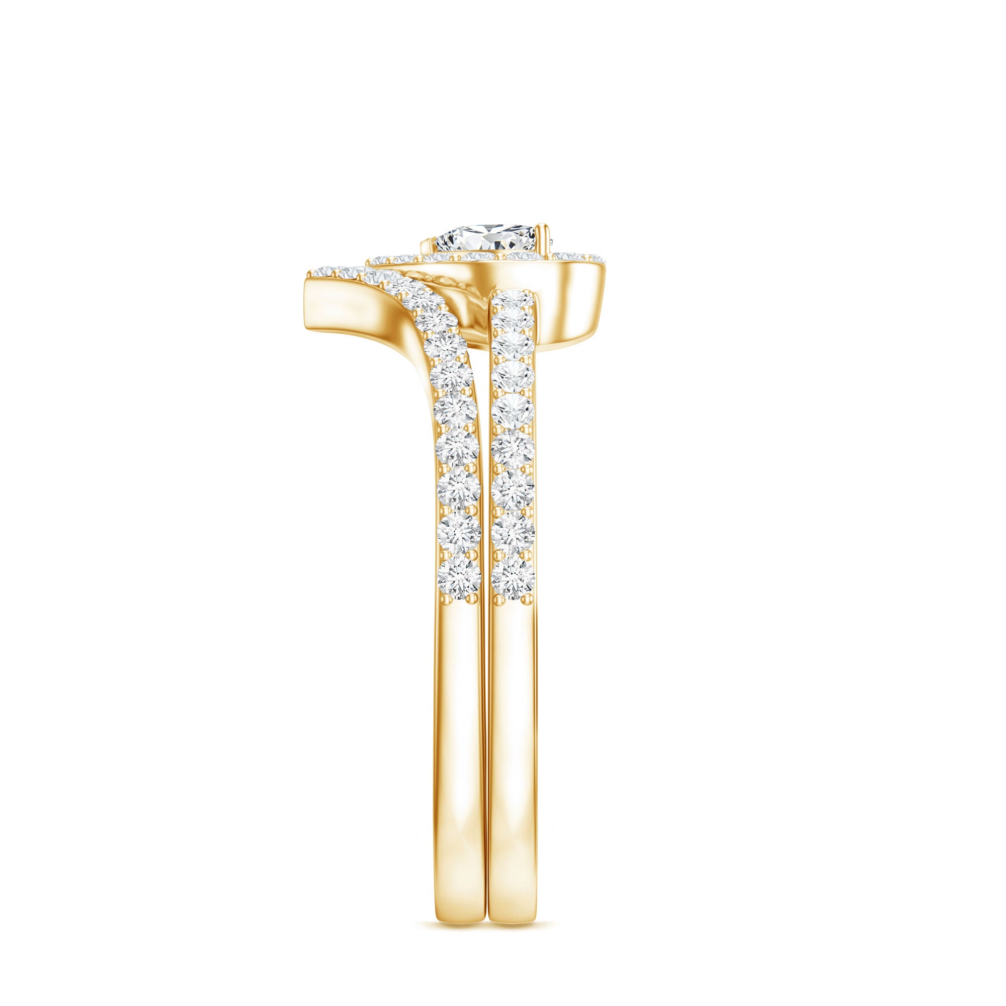 Heart Shape Lab Grown Diamond Bridal Ring Set Lab - ( EF-VS ) - Rosec Jewels