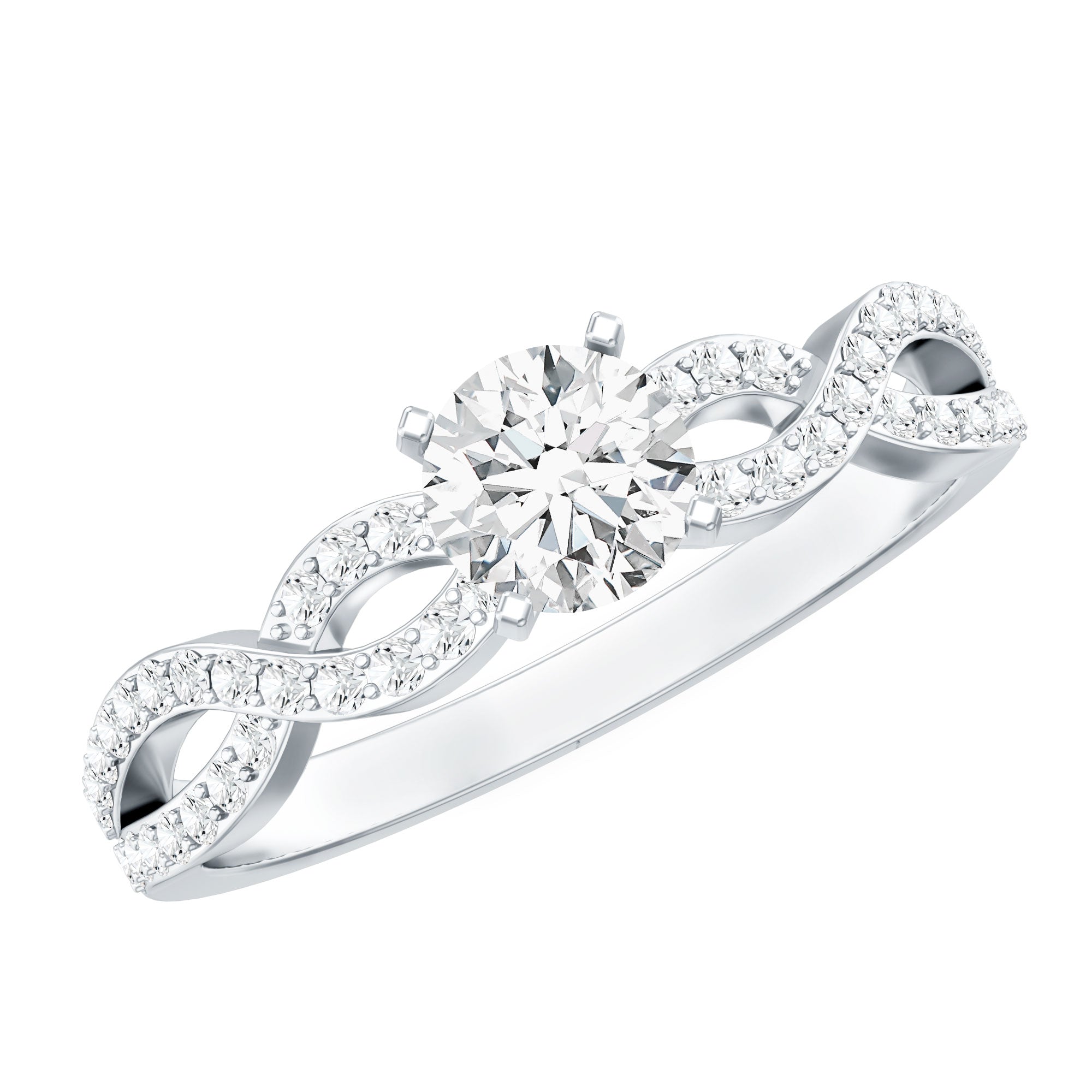 Round Lab Grown Diamond Infinity Solitaire Ring