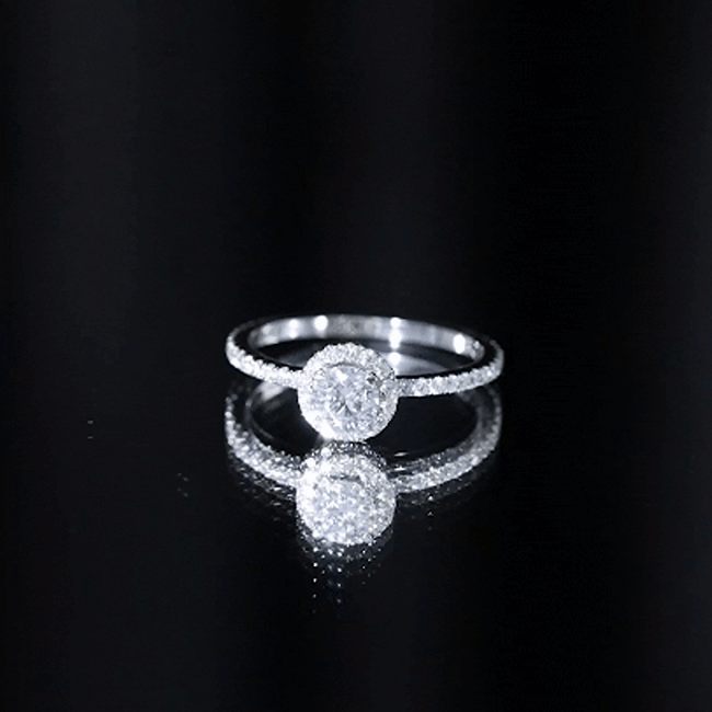 Round Lab Grown Diamond Promise Engagement Ring Lab - ( EF-VS ) - Rosec Jewels