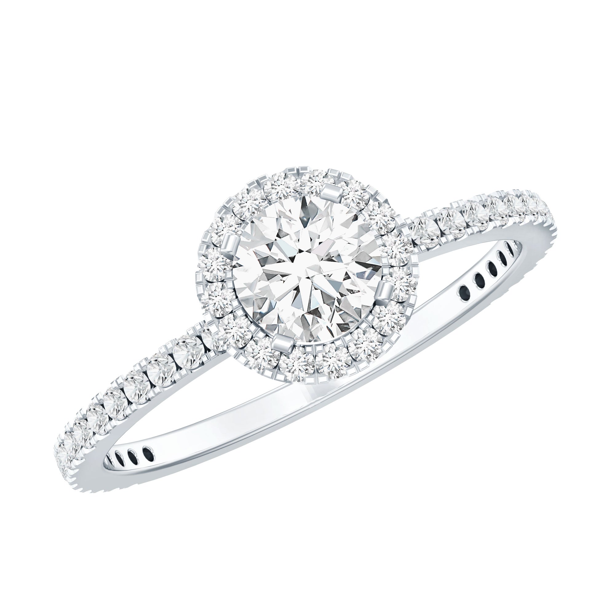 Round Lab Grown Diamond Promise Engagement Ring Lab - ( EF-VS ) - Rosec Jewels
