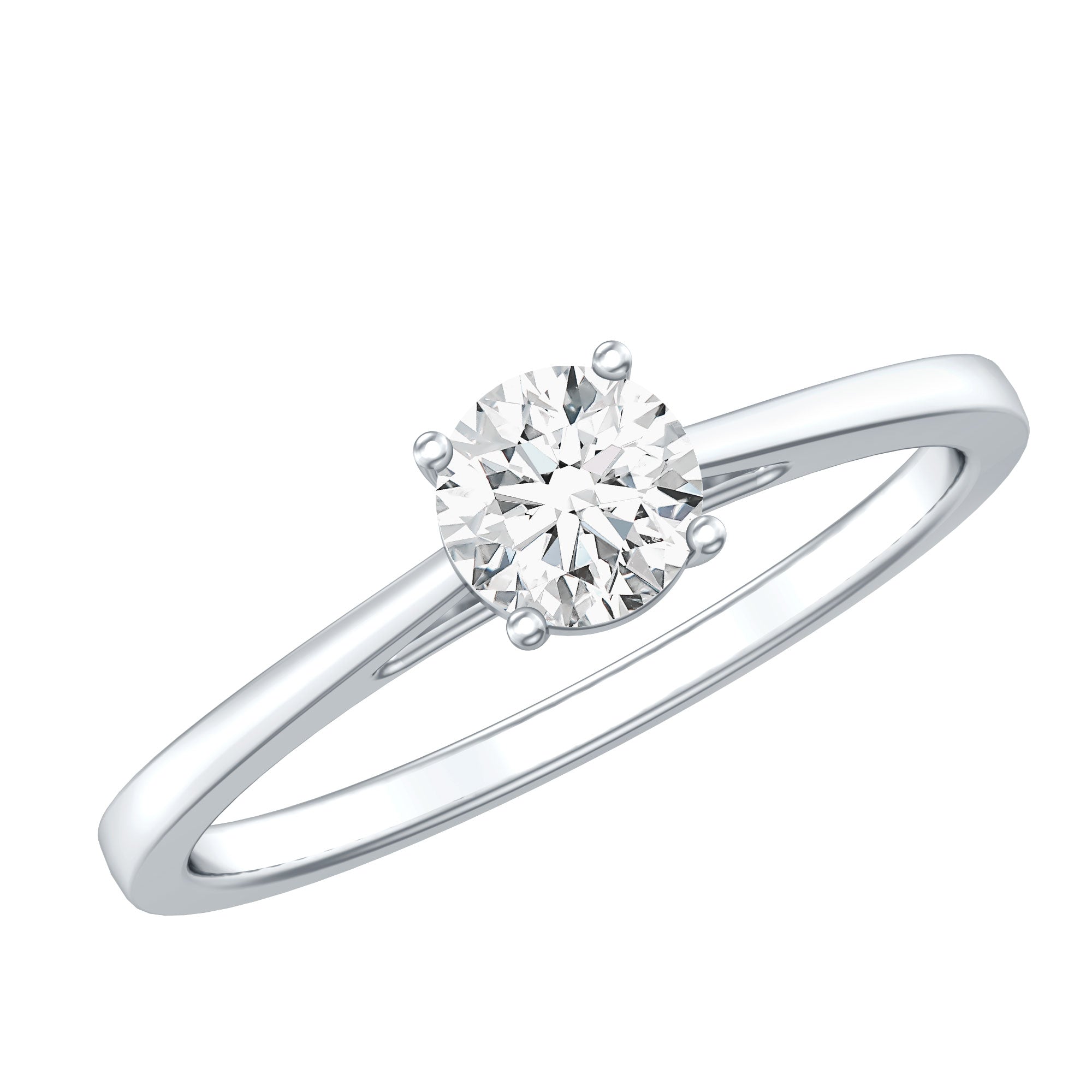Minimal Round Lab Grown Diamond Solitaire Ring