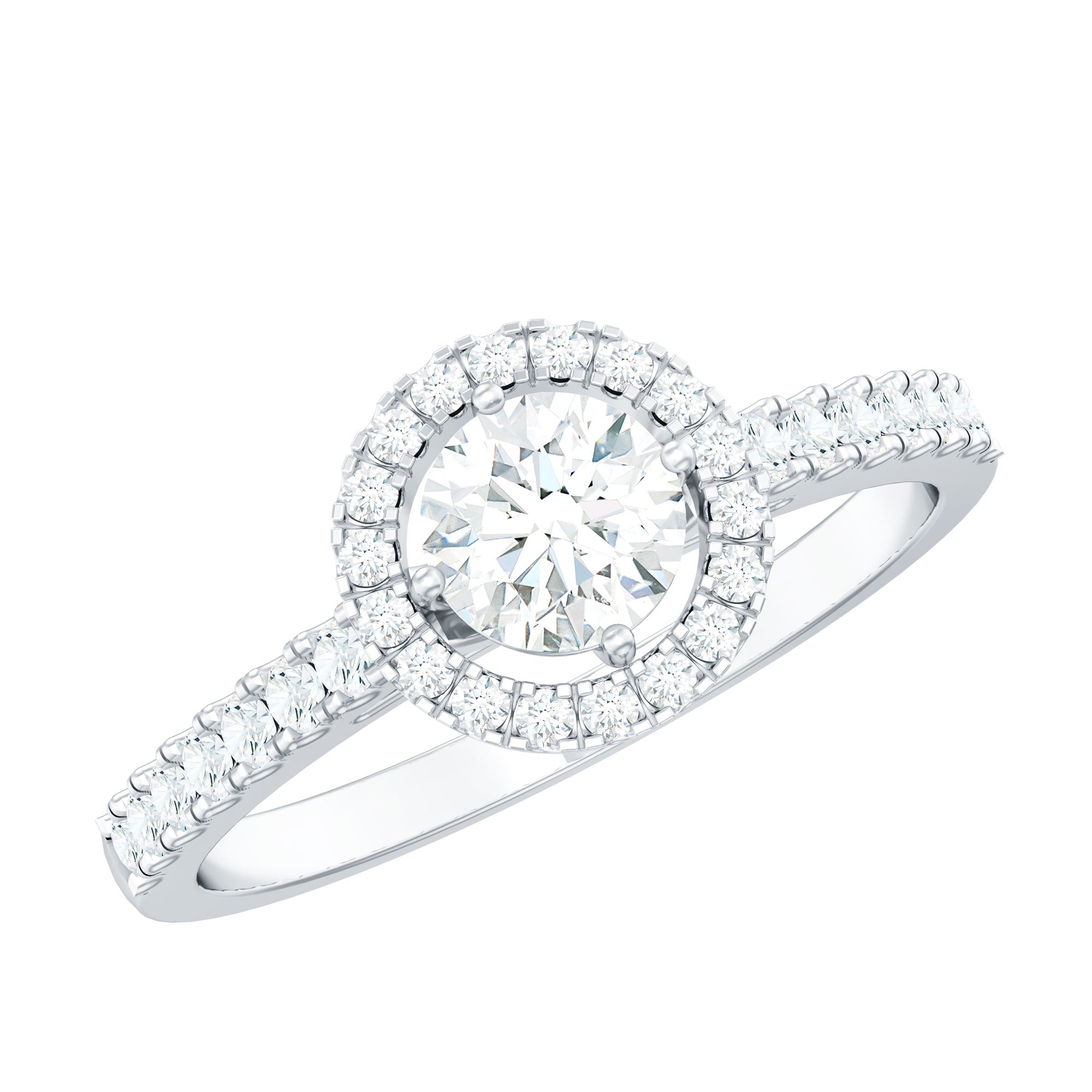 5MM Lab Grown Diamond Engagement Ring with Halo
