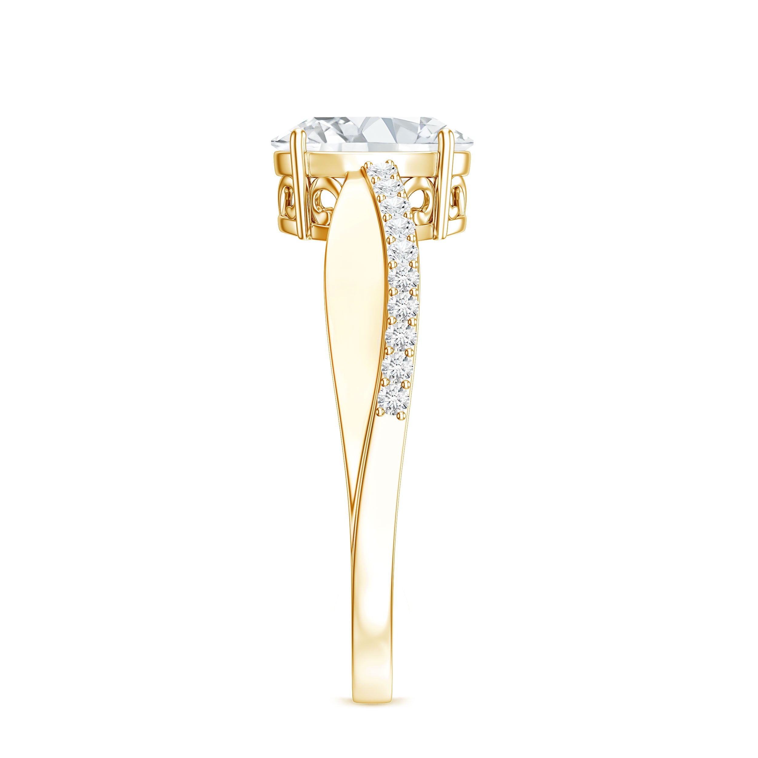 Classic Oval Shape Lab Grown Diamond Solitaire Engagement Ring Lab - ( EF-VS ) - Rosec Jewels