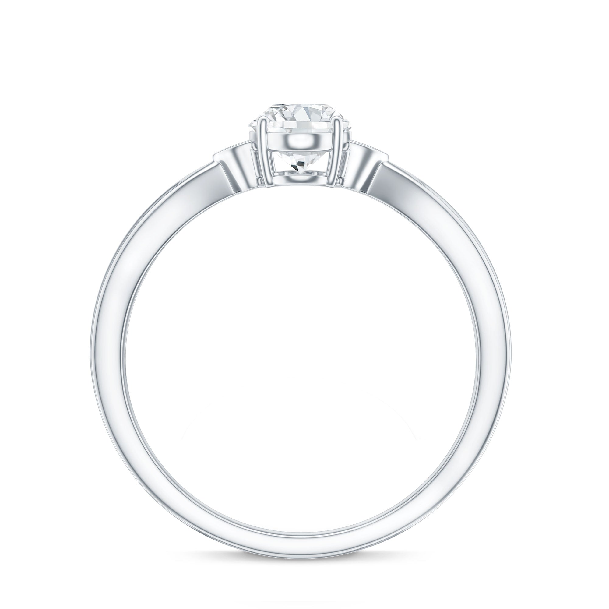 Oval Lab Grown Diamond Simple Solitaire Ring Lab - ( EF-VS ) - Rosec Jewels