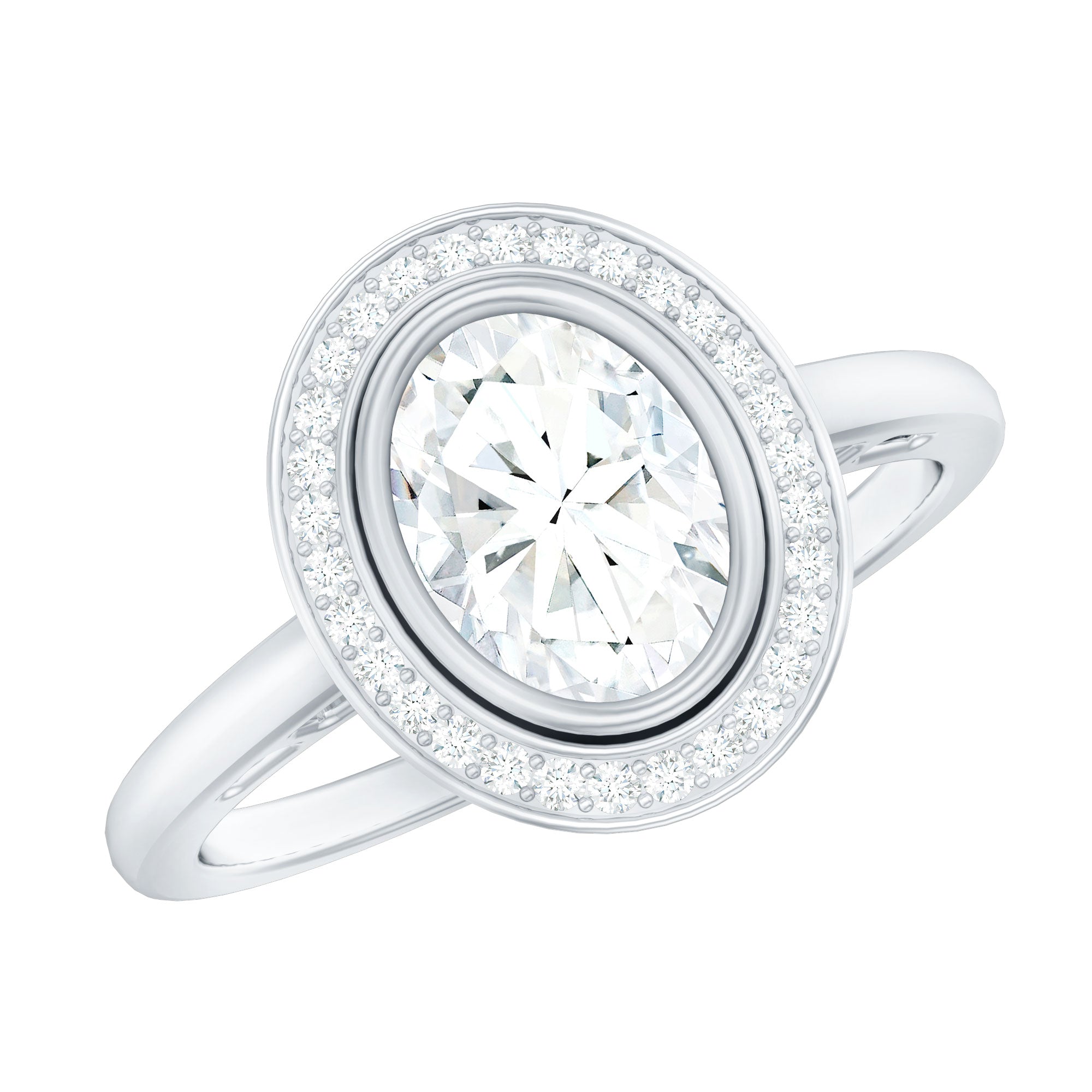 Classic Lab Grown Diamond Engagement Ring with Halo