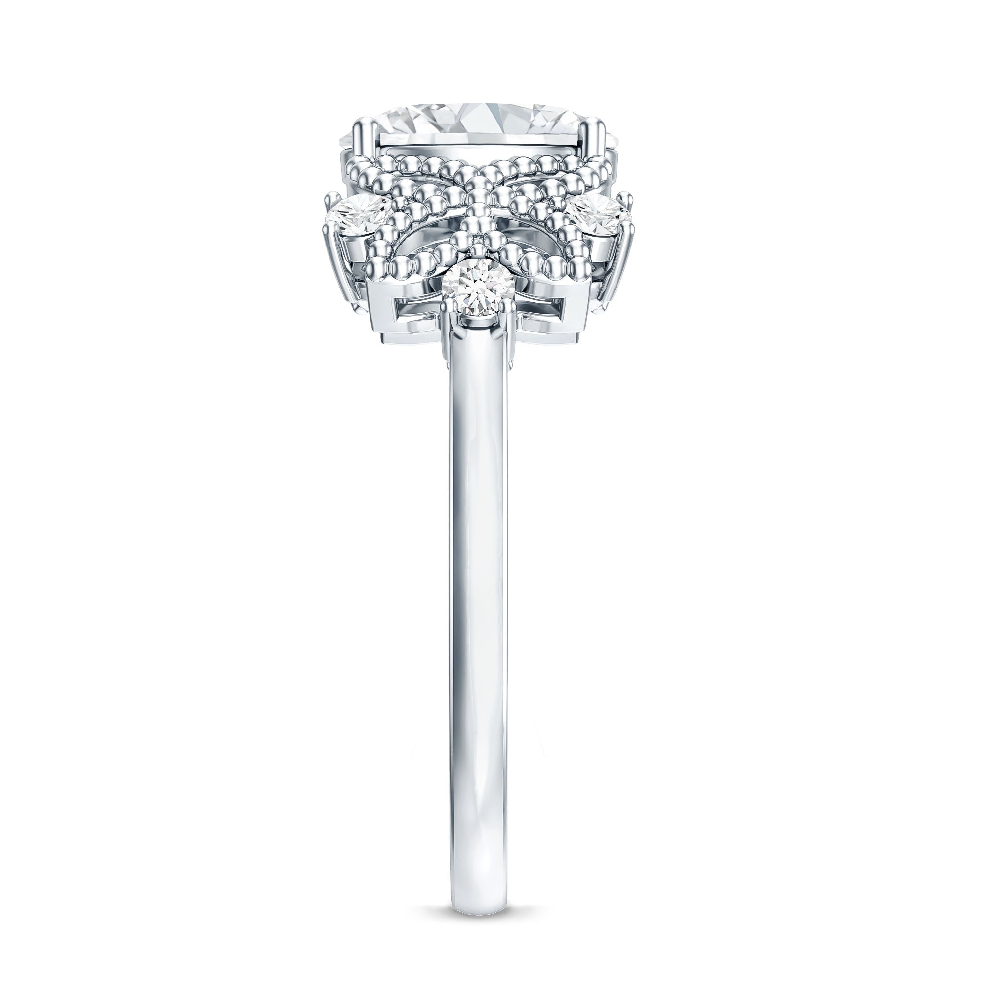 Nature Inspired Lab Grown Diamond Solitaire Engagement Ring Lab - ( EF-VS ) - Rosec Jewels