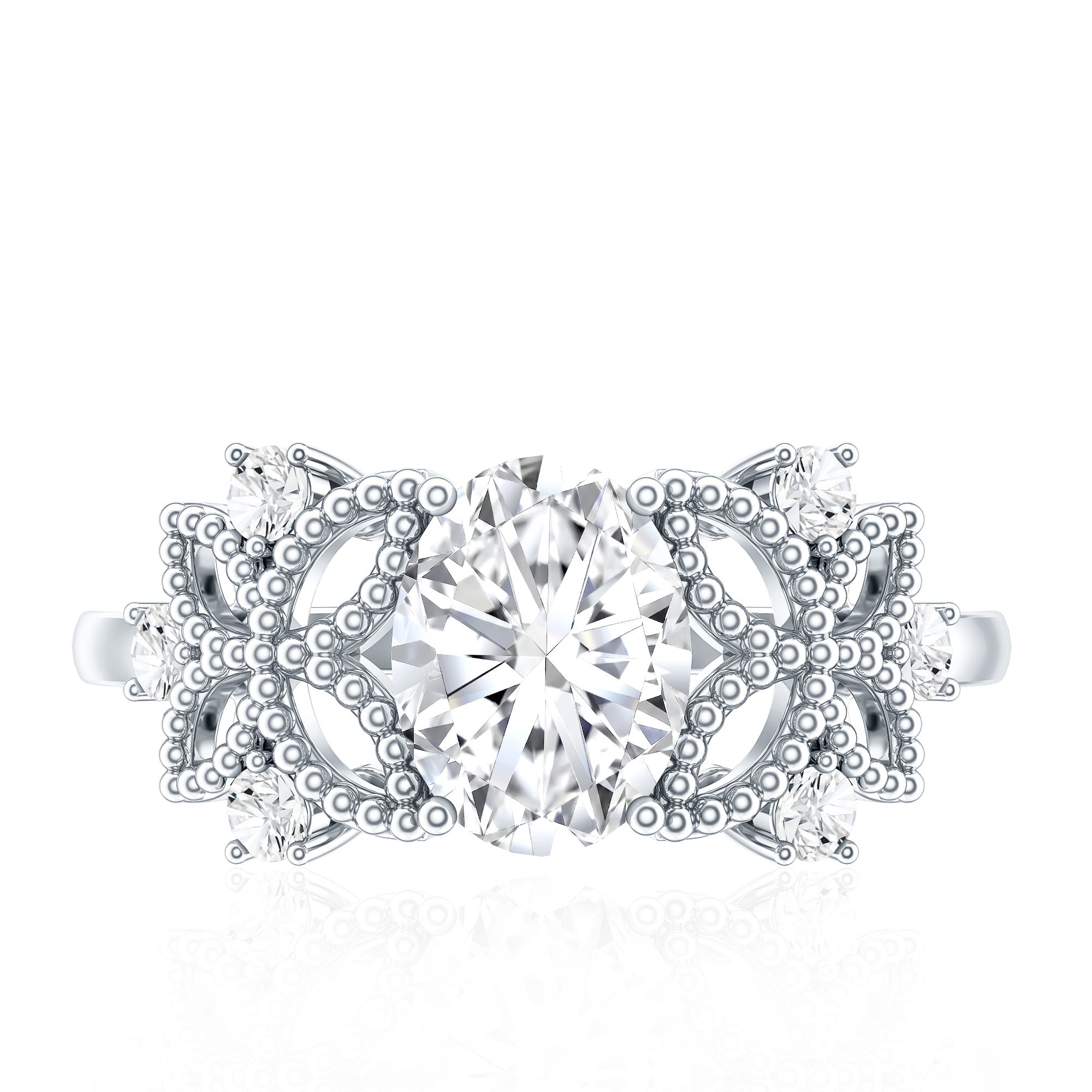 Nature Inspired Lab Grown Diamond Solitaire Engagement Ring Lab - ( EF-VS ) - Rosec Jewels