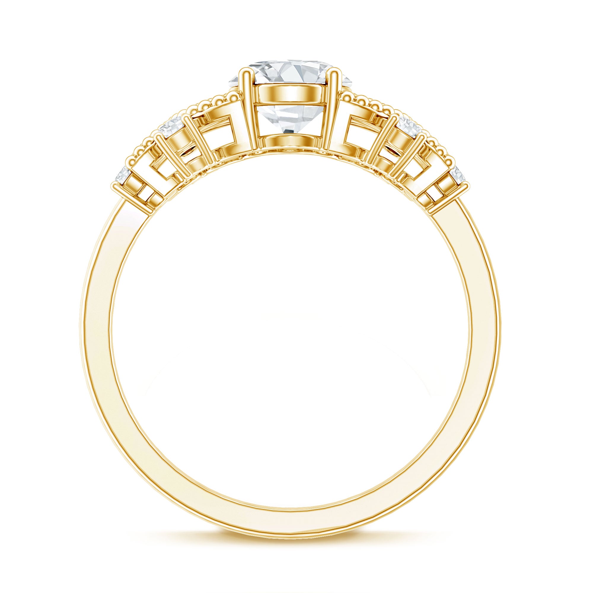 Nature Inspired Lab Grown Diamond Solitaire Engagement Ring Lab - ( EF-VS ) - Rosec Jewels