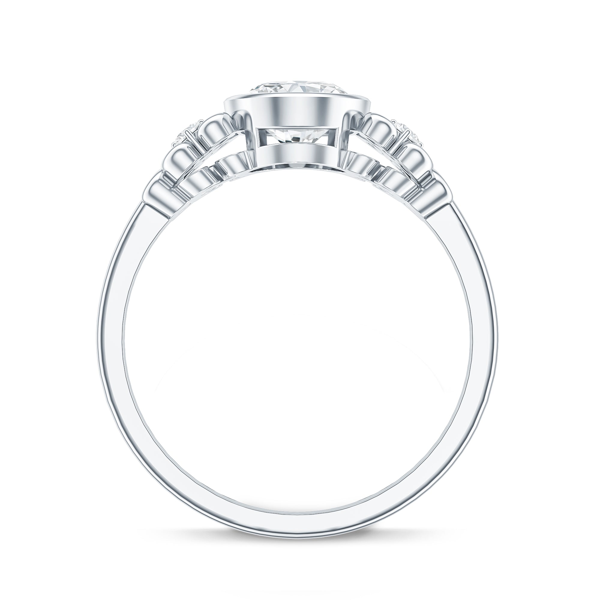 Classic Oval Lab Grown Diamond Solitaire Engagement Ring Lab - ( EF-VS ) - Rosec Jewels