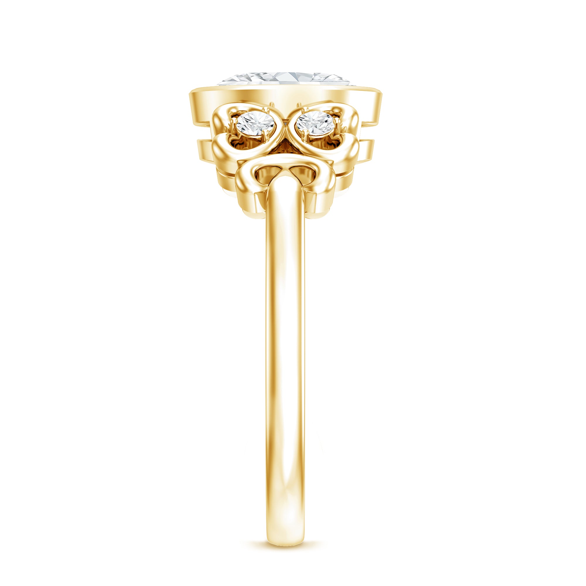 Classic Oval Lab Grown Diamond Solitaire Engagement Ring Lab - ( EF-VS ) - Rosec Jewels