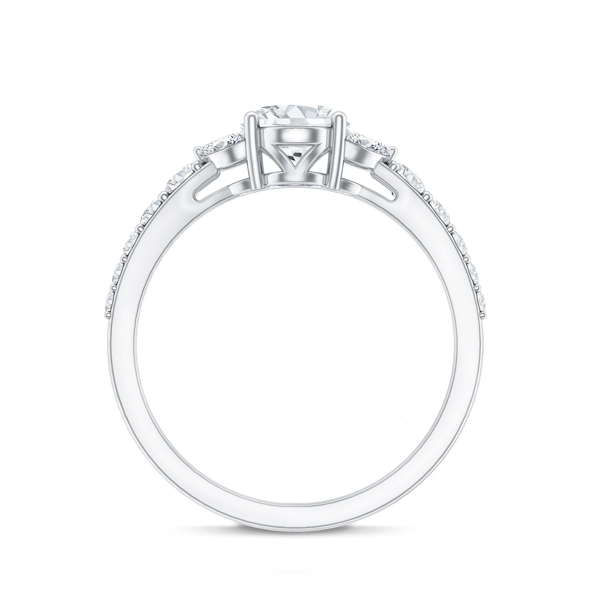 1.2 Carat Oval Moissanite Designer Engagement Ring in 14k Gold Plated Silver D-VS1 92.5 Sterling Silver - Rosec Jewels
