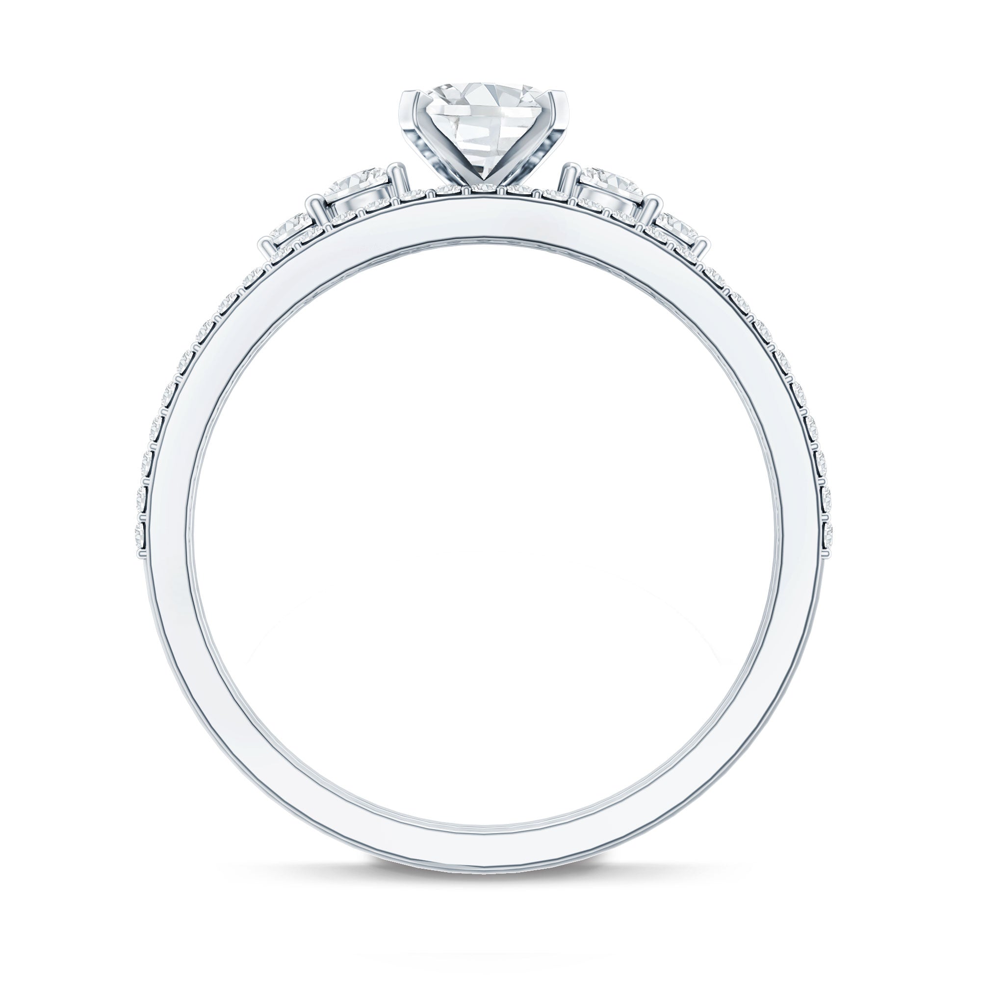 Certified Moissanite Designer Halo Engagement Ring in Gold Plated Silver D-VS1 92.5 Sterling Silver - Rosec Jewels