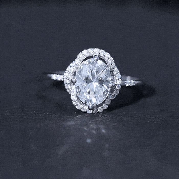 Certified 2 Carat Moissanite Vintage Inspired Engagement Ring in Silver D-VS1 92.5 Sterling Silver - Rosec Jewels