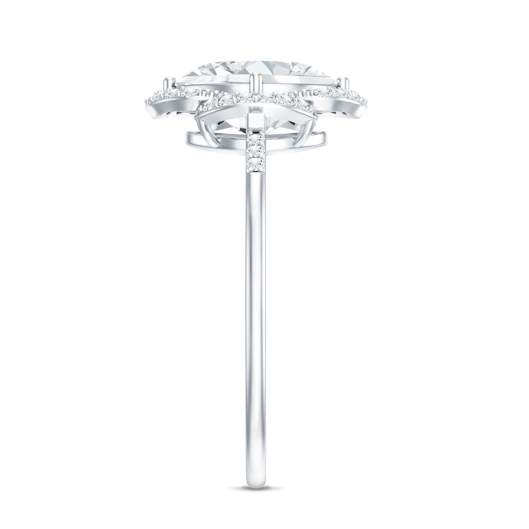 Certified 2 Carat Moissanite Vintage Inspired Engagement Ring in Silver D-VS1 92.5 Sterling Silver - Rosec Jewels