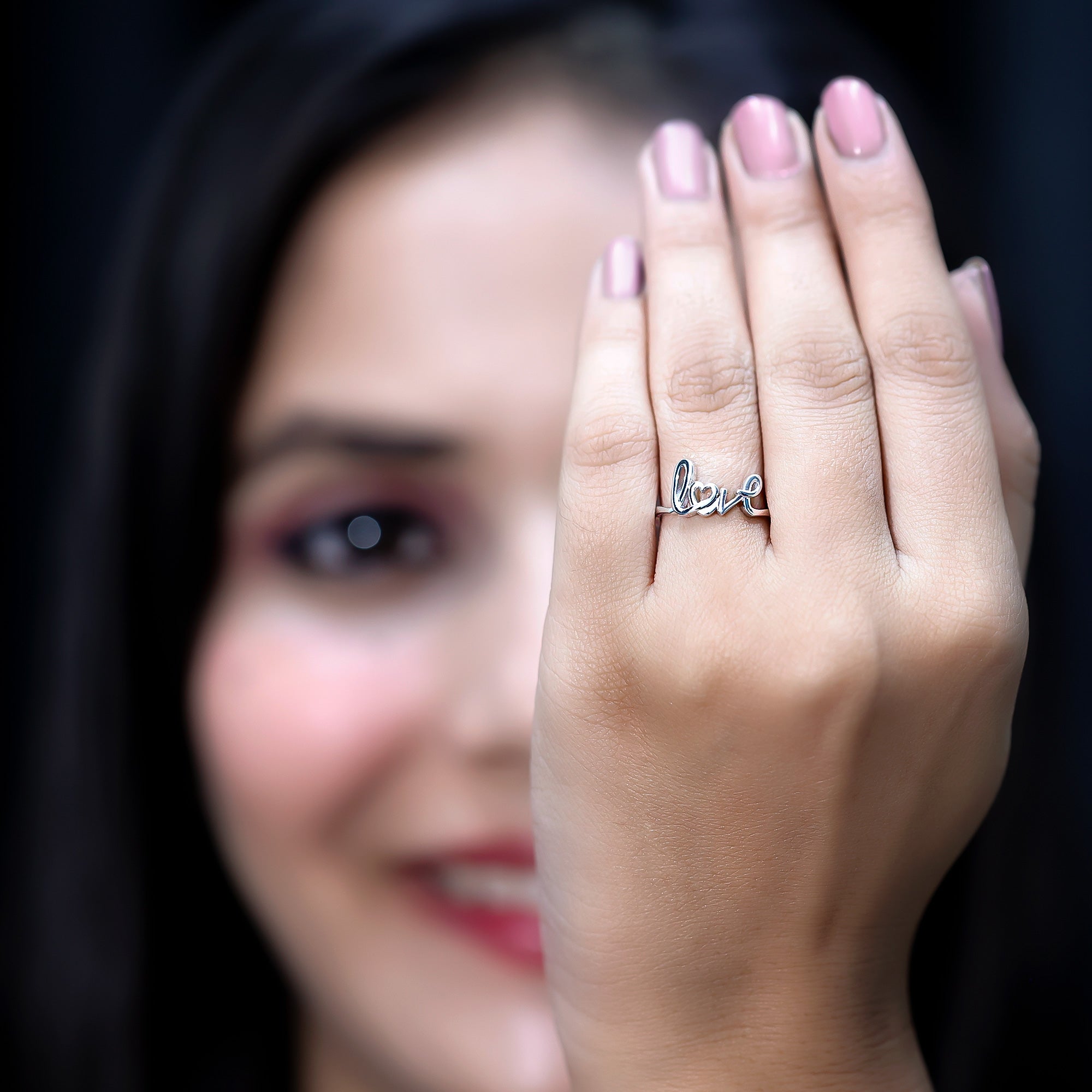 Love Ring in 14k Gold Plated Sterling Silver 92.5 Sterling Silver - Rosec Jewels