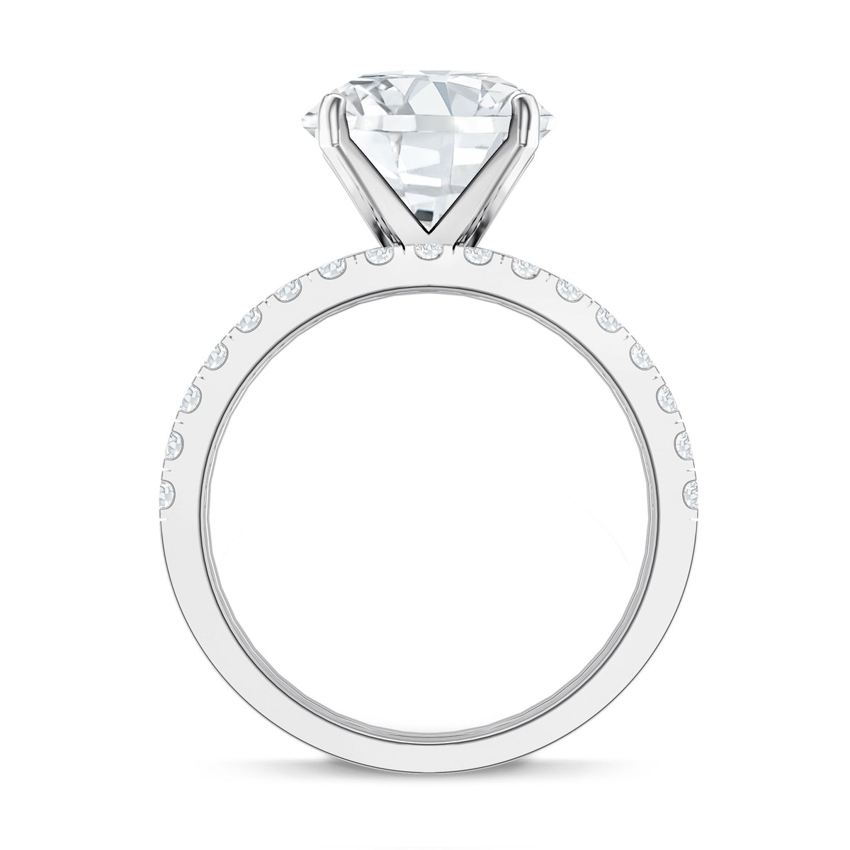 IGI Graded 4 Carat Lab Diamond Round Engagement Ring with Enhancer Lab - ( E-VS1 ) - Rosec Jewels